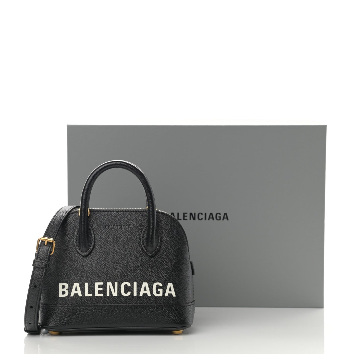 Grained Calfskin XXS Ville Top Handle Bag Black