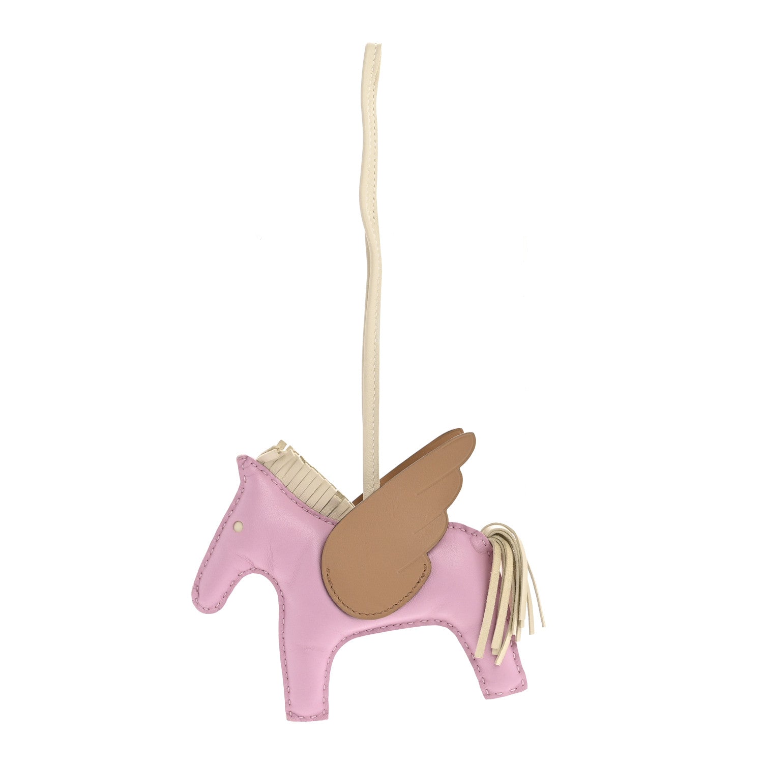 Hermes Milo Lambskin Grigri Rodeo Pegase Horse Bag Charm MM Mauve