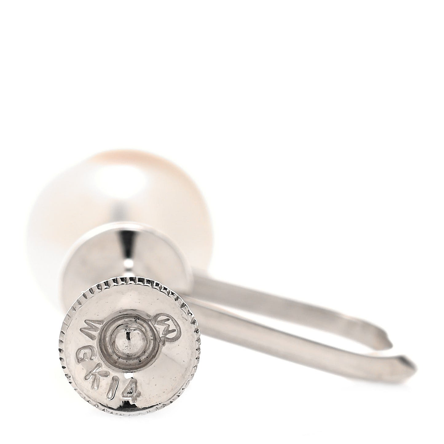 14K White Gold 7-7.5mm Akoya Pearl Screw-Back Earrings