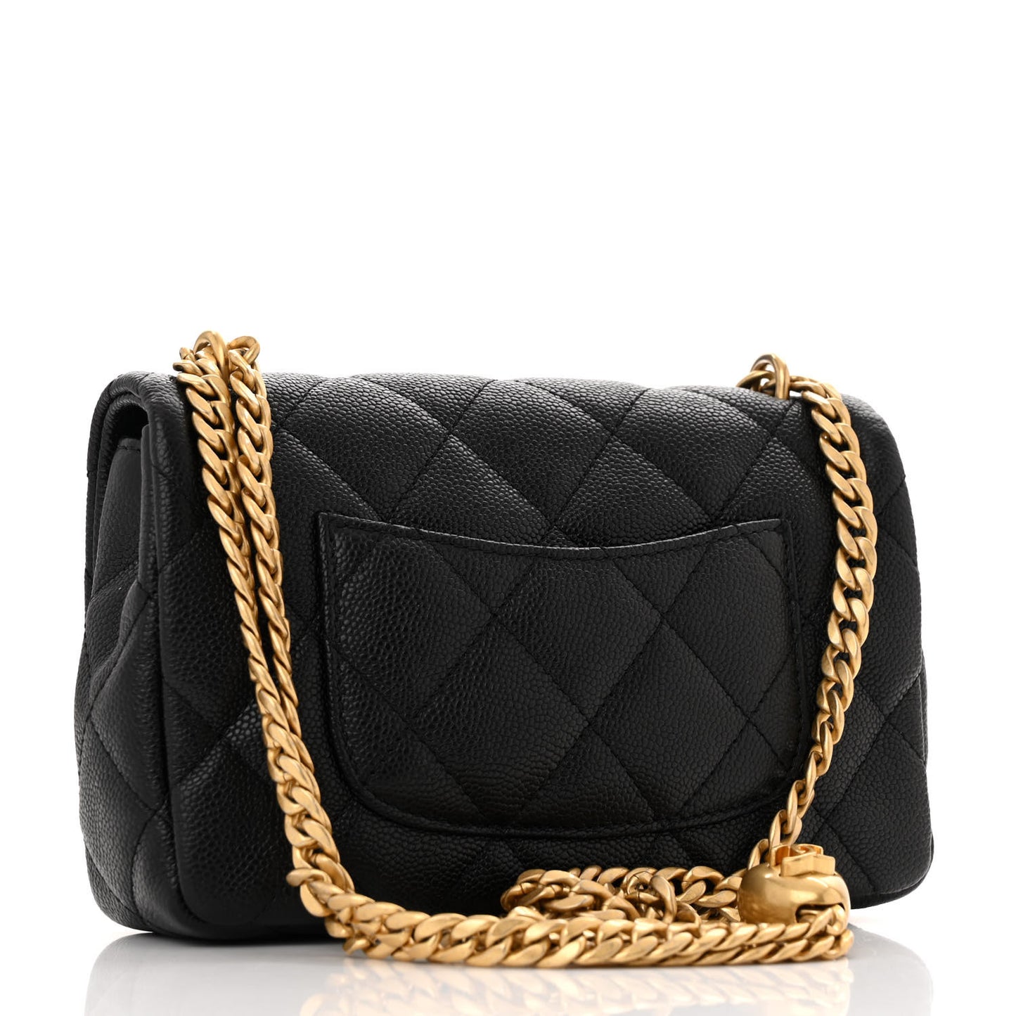 Caviar Quilted Mini Sweetheart Rectangular Flap Black