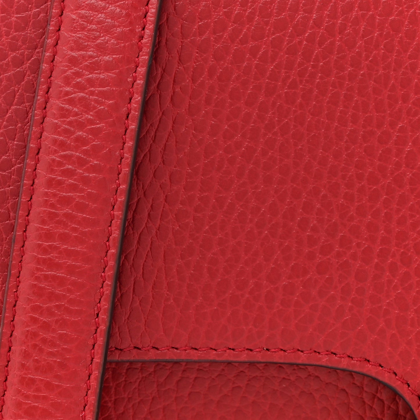 Dollar Calfskin Interlocking G Top Handle Shoulder Bag Red