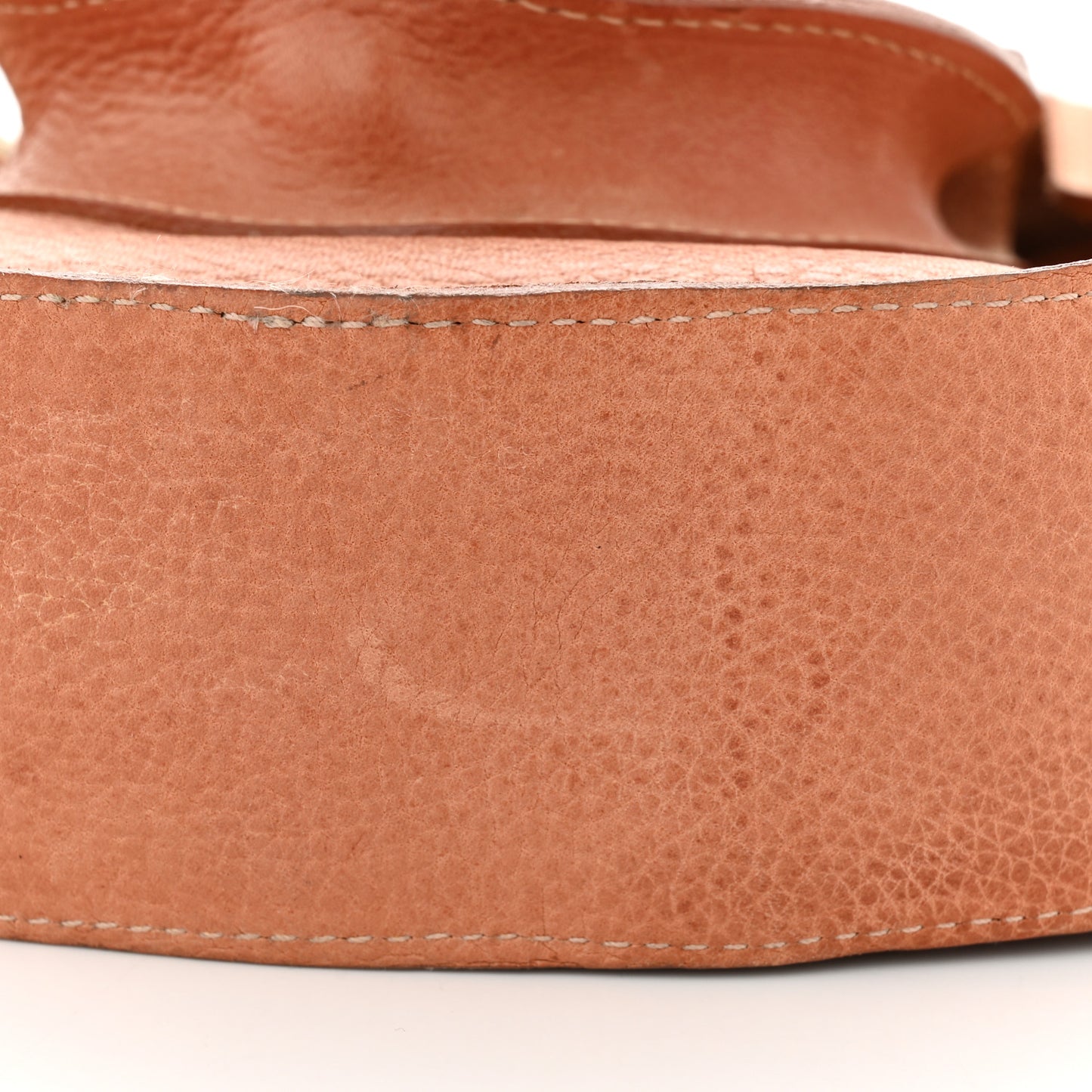 Small Grain Calfskin Messenger Crossbody Burnt Peach