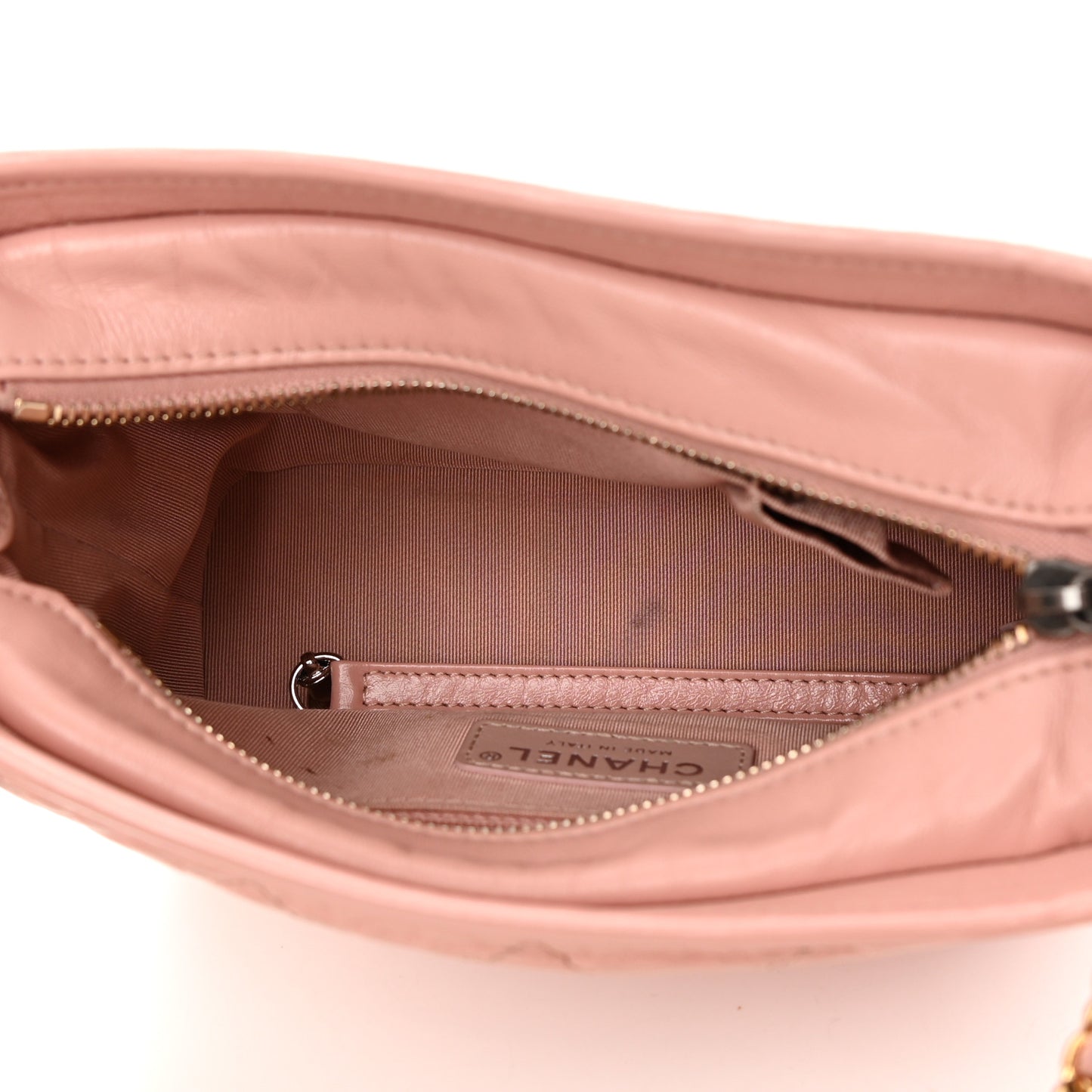 Aged Calfskin Quilted Small Gabrielle Hobo Pink