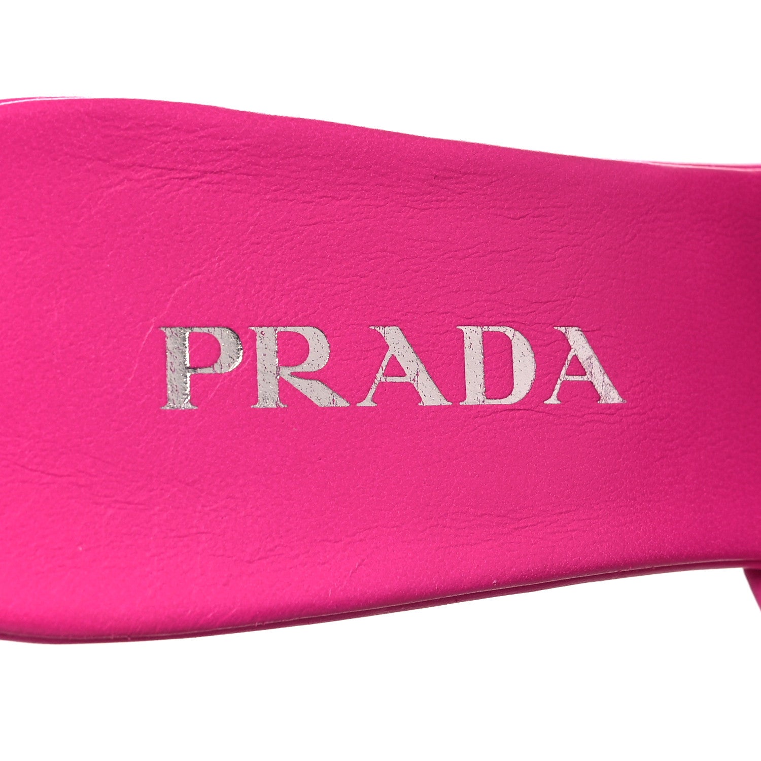 Prada Nappa Soft Padded Metal Triangle Logo 65mm Slide Sandals 40 Begonia Fluo 7 of 8