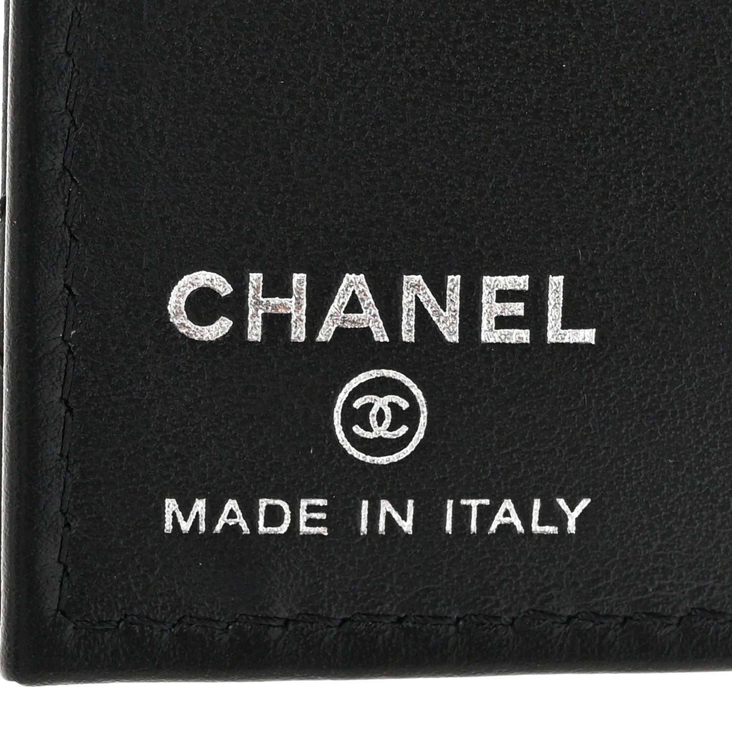 Chanel Grained Calfskin Quilted Card Holder Wallet So Black 7 of 9
