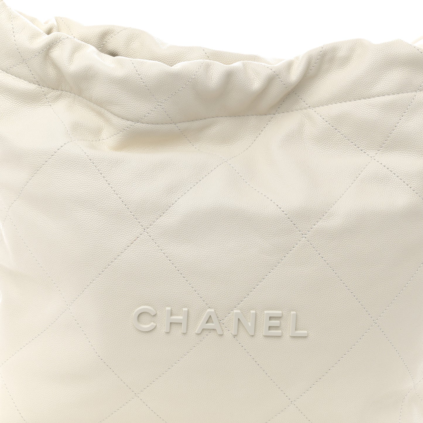 Shiny Caviar Quilted Monochrome Small Chanel 22 White