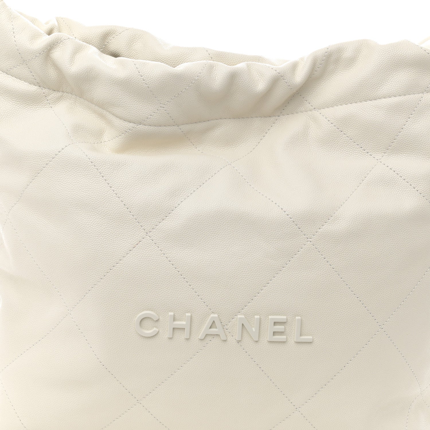 Chanel Shiny Caviar Quilted Monochrome Small Chanel 22 White 10 of 14