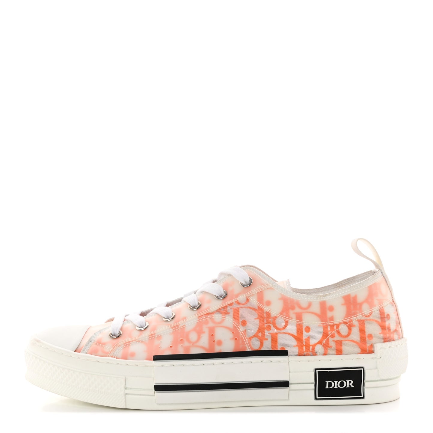 Technical Canvas Oblique Mens B23 Low Top Sneakers 42 White Orange