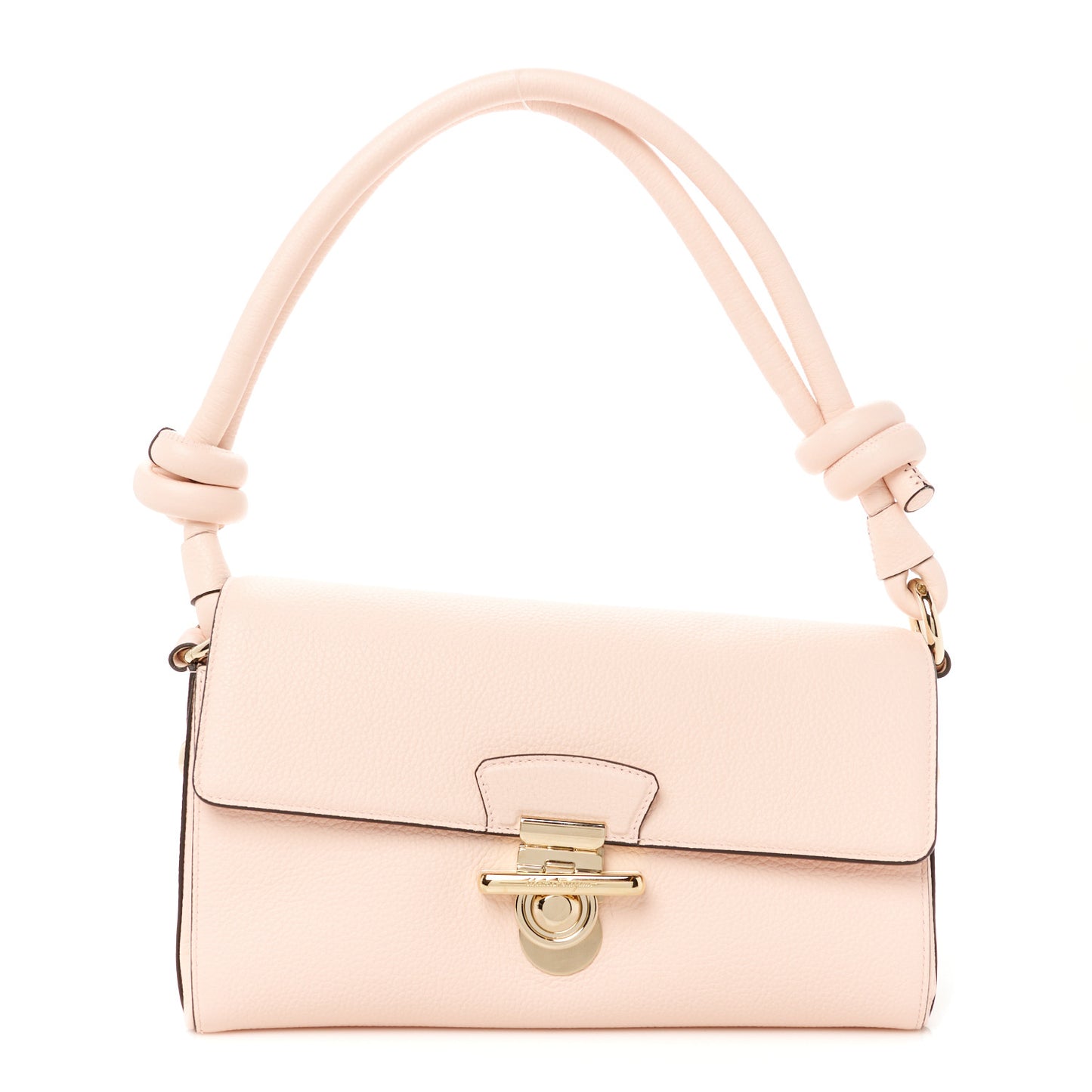 Calfskin Glam Shoulder Bag Pink Lemonade