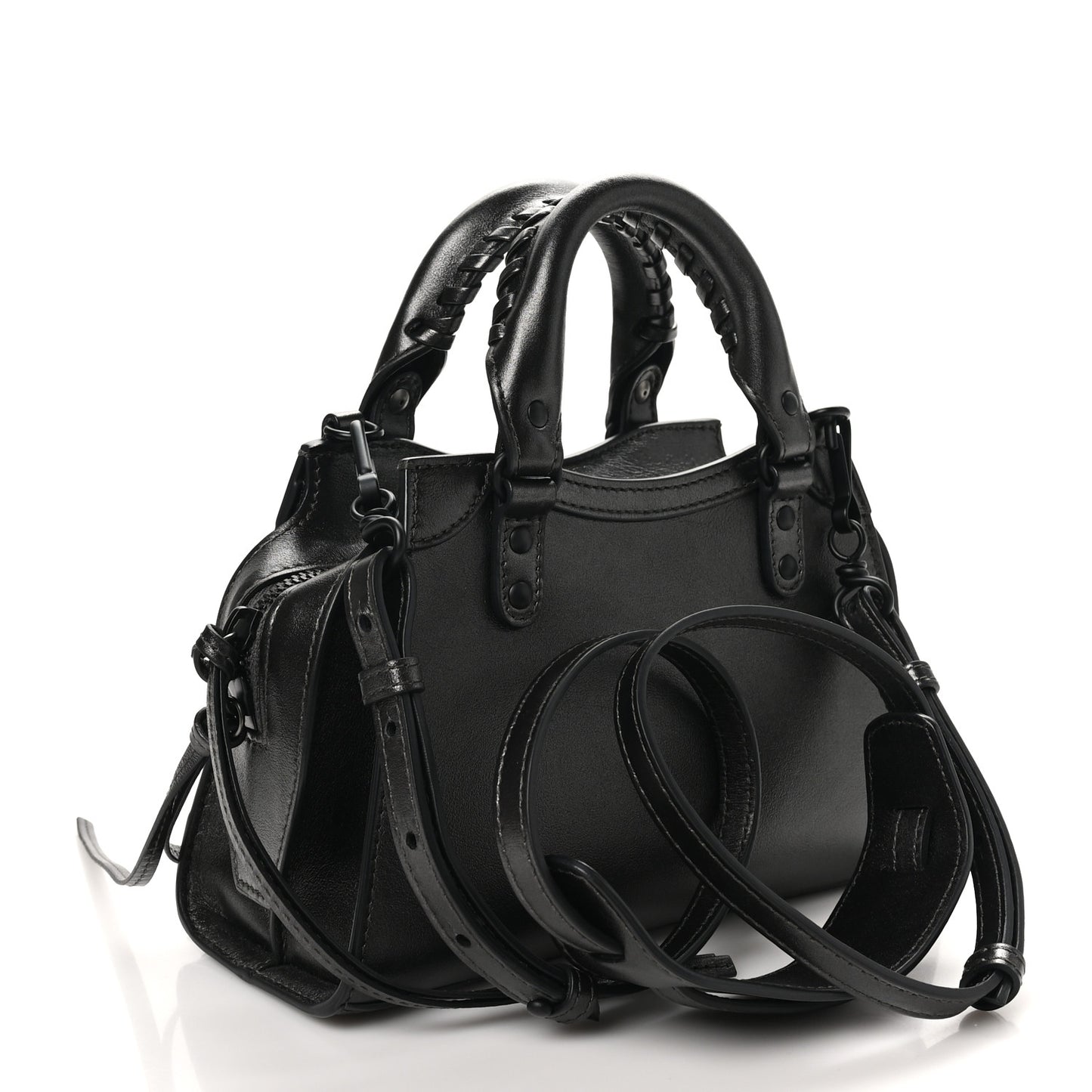 Smooth Calfskin Neo Classic Black Hardware Mini City Gunmetal