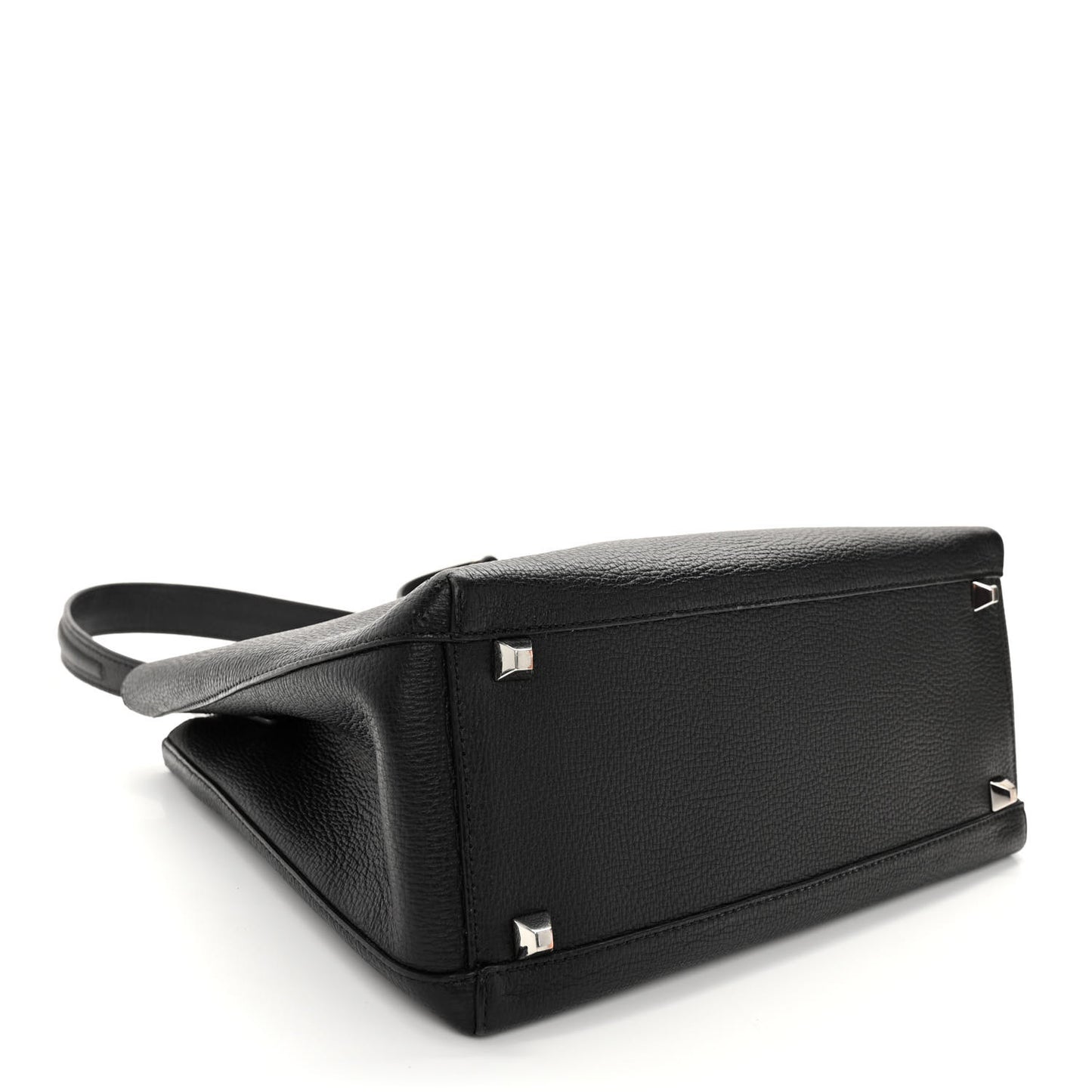 Grained Calfskin Visetos Medium Sarah Hobo Black