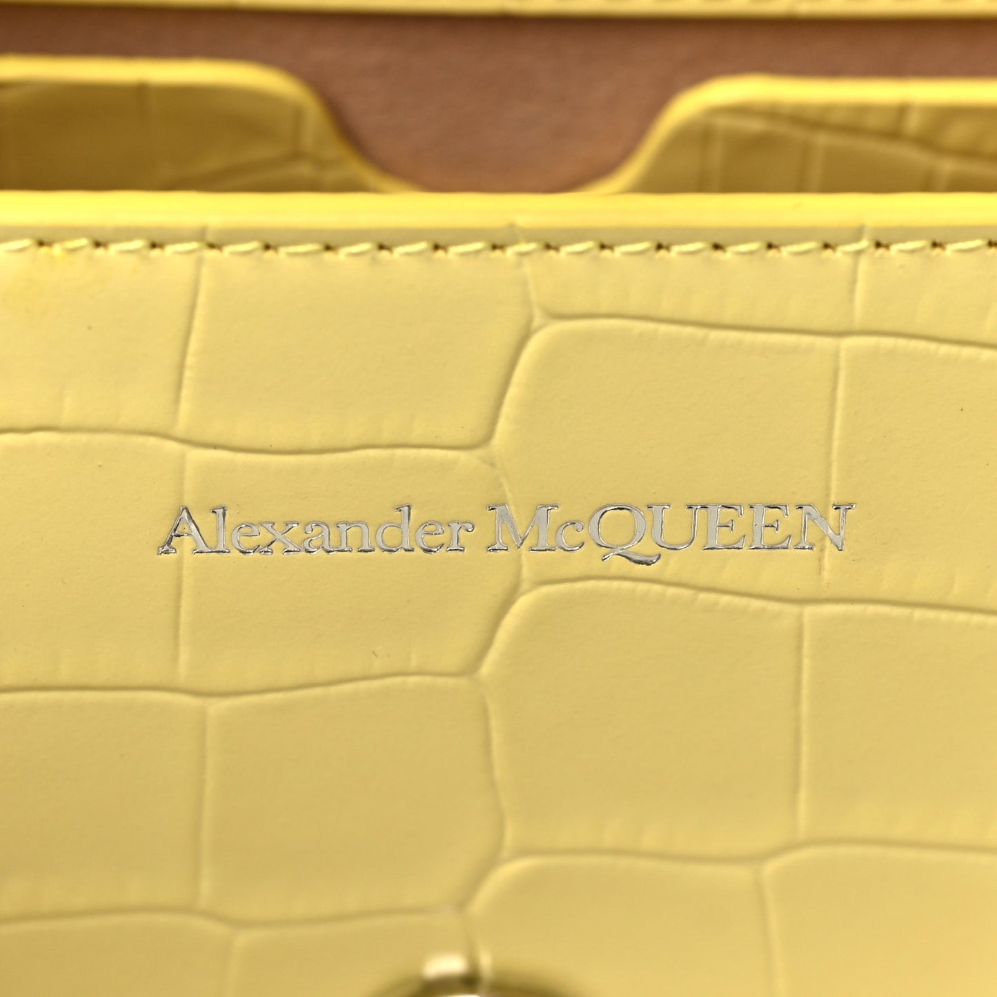 Shiny Crocodile Embossed Jeweled Satchel Pop Yellow