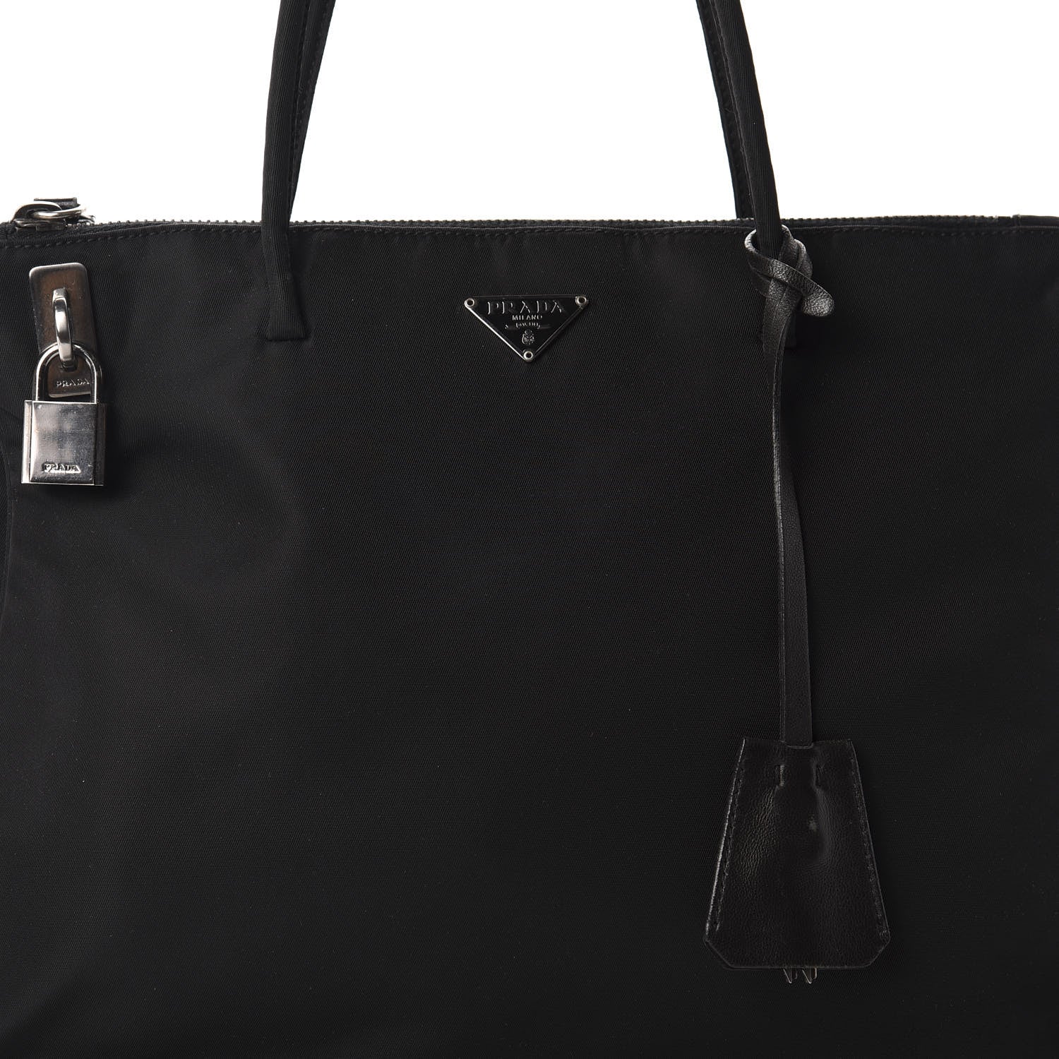 Prada Tessuto Nylon Lock Shoulder Bag Black 10 of 10