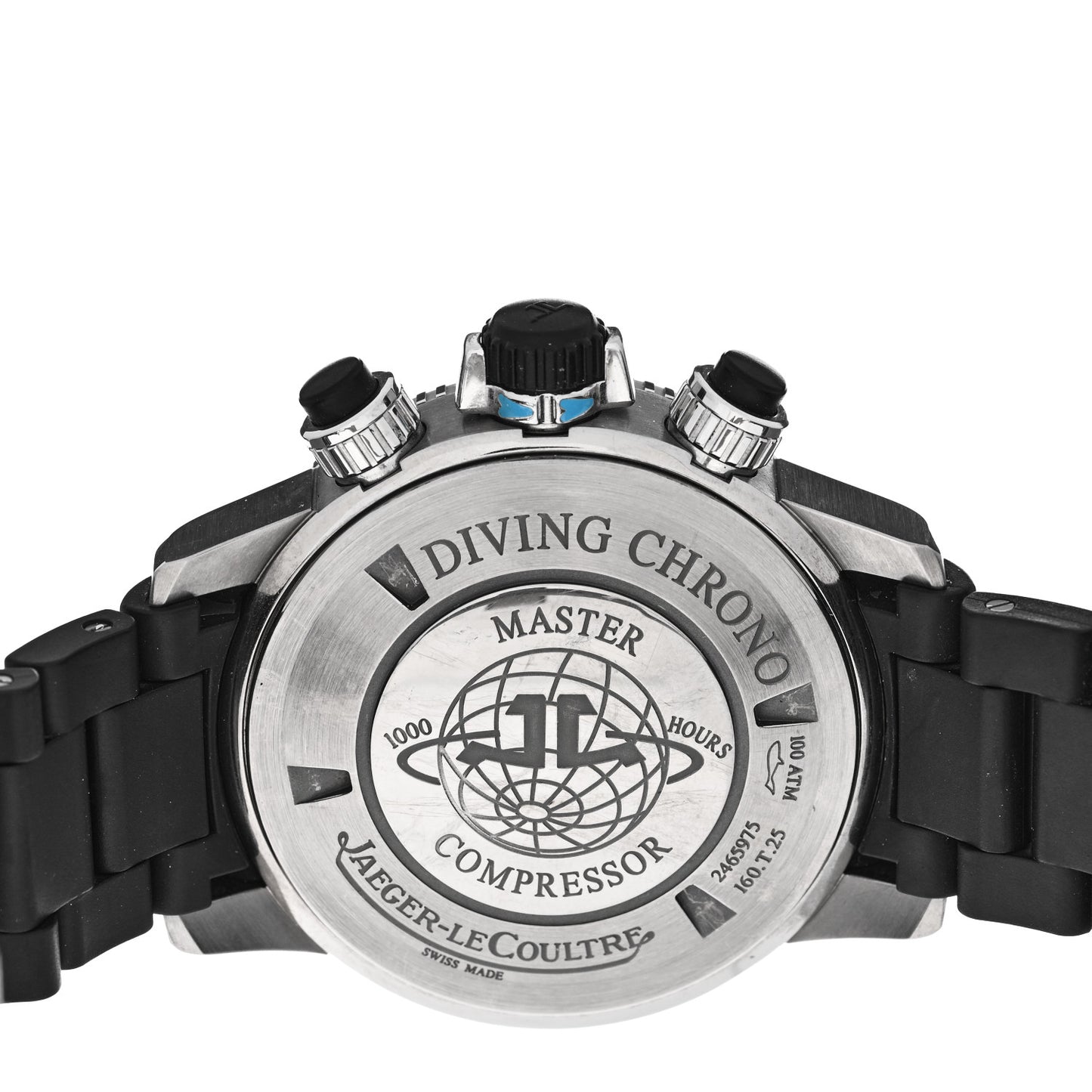 Titanium Rubber 44mm Master Compressor Diving Chronograph Automatic Watch Black 160.T.25