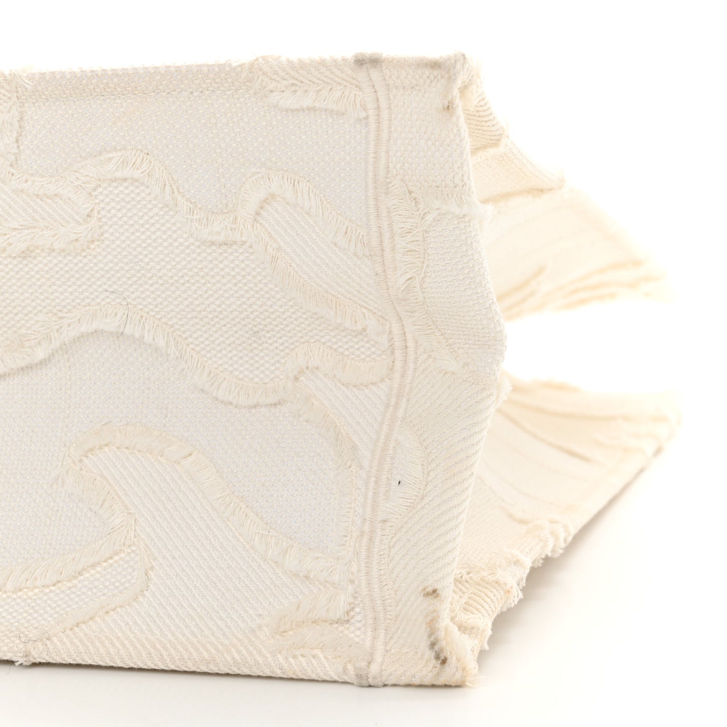 Canvas Embroidered Camouflage Large Book Tote White