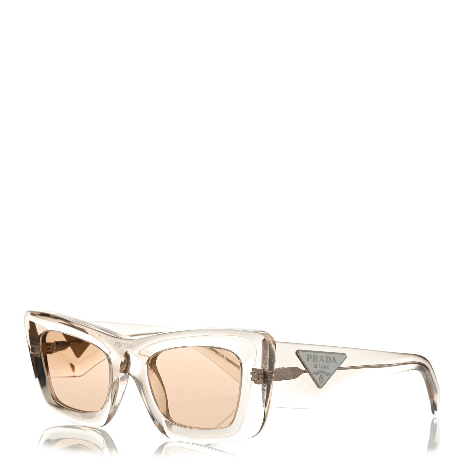 小物 PRADA khaki clear sunglasses Prada Cat Eye Sunglasses SPR 13Z Transparent Beige 1675006