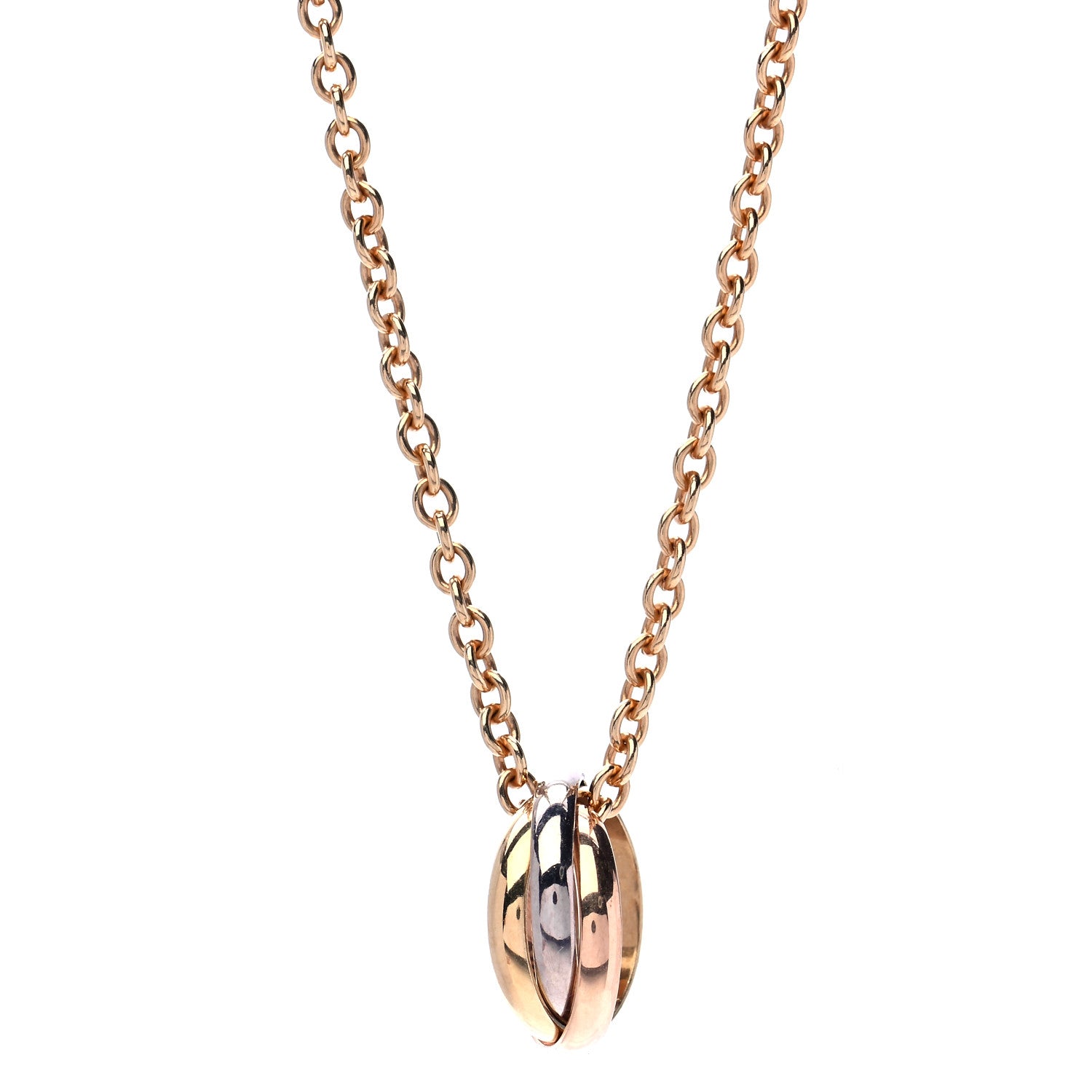 Cartier 18K Pink Yellow White Gold Trinity Pendant Necklace 1 of 6