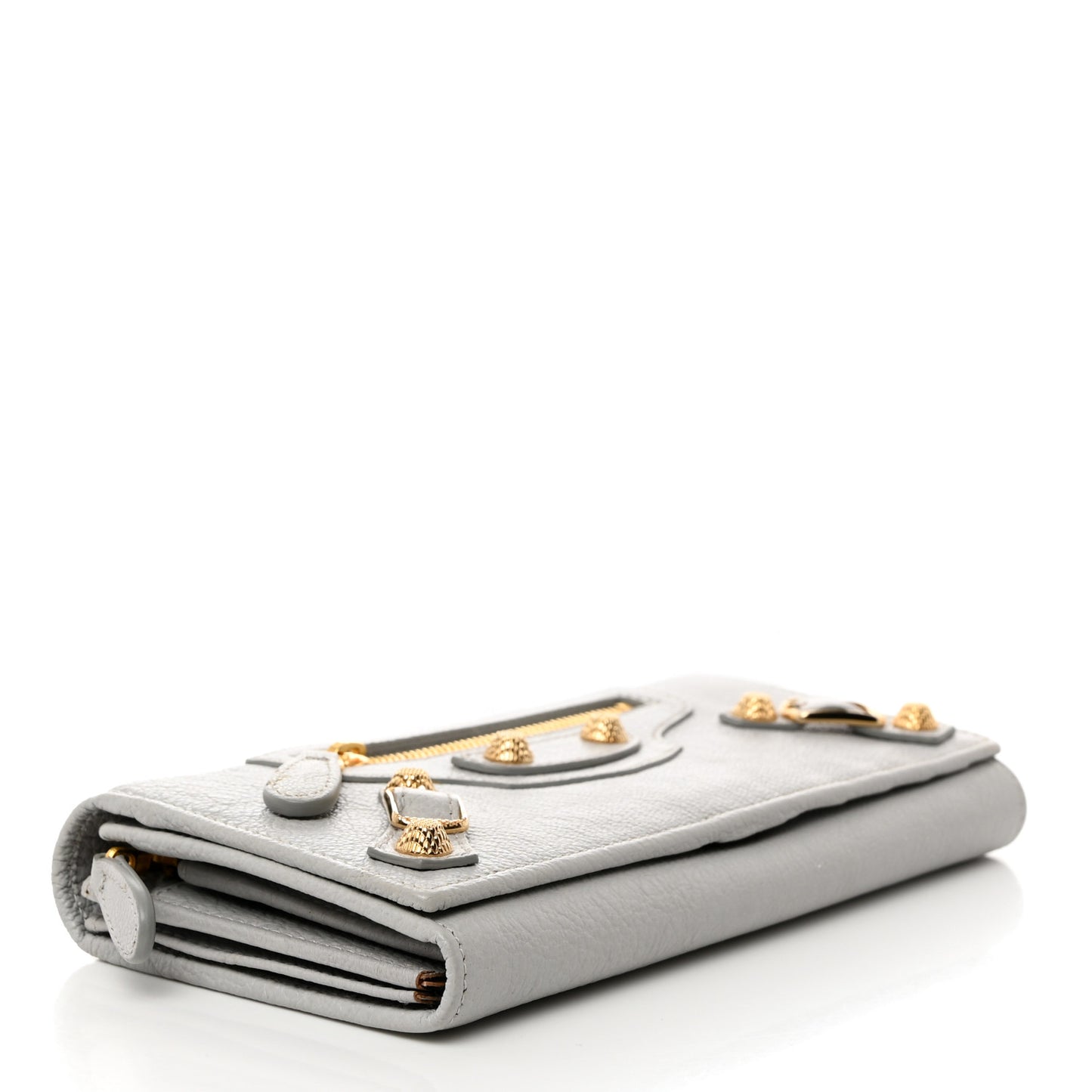 Chevre Giant 12 Gold Hardware Wallet Gris Cement