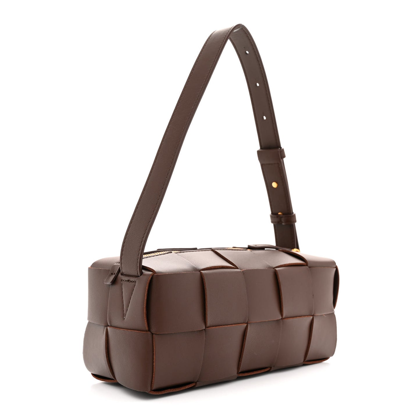 Lambskin Maxi Intrecciato Small Brick Cassette Bag Light Brown