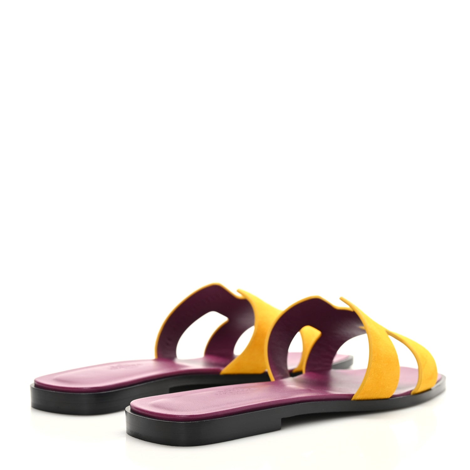 Hermes Suede Goatskin Oran Sandals 38.5 Jaune Topaze 4 of 9