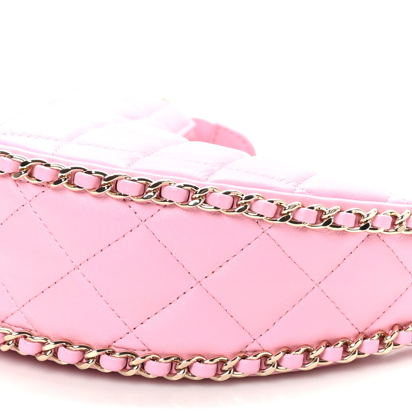Lambskin Quilted Small Hobo Bag Pink