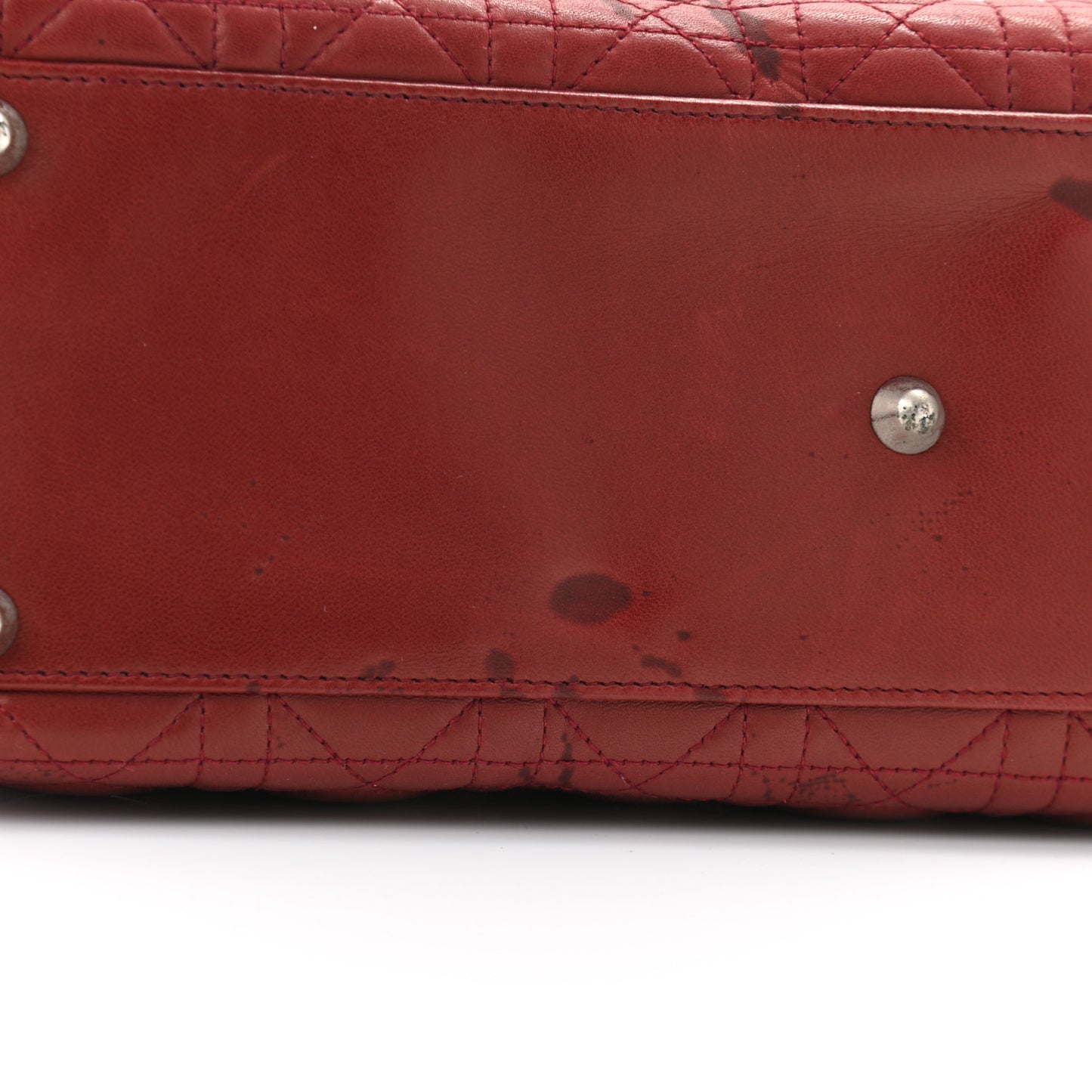 Lambskin Cannage Large Lady Dior Red