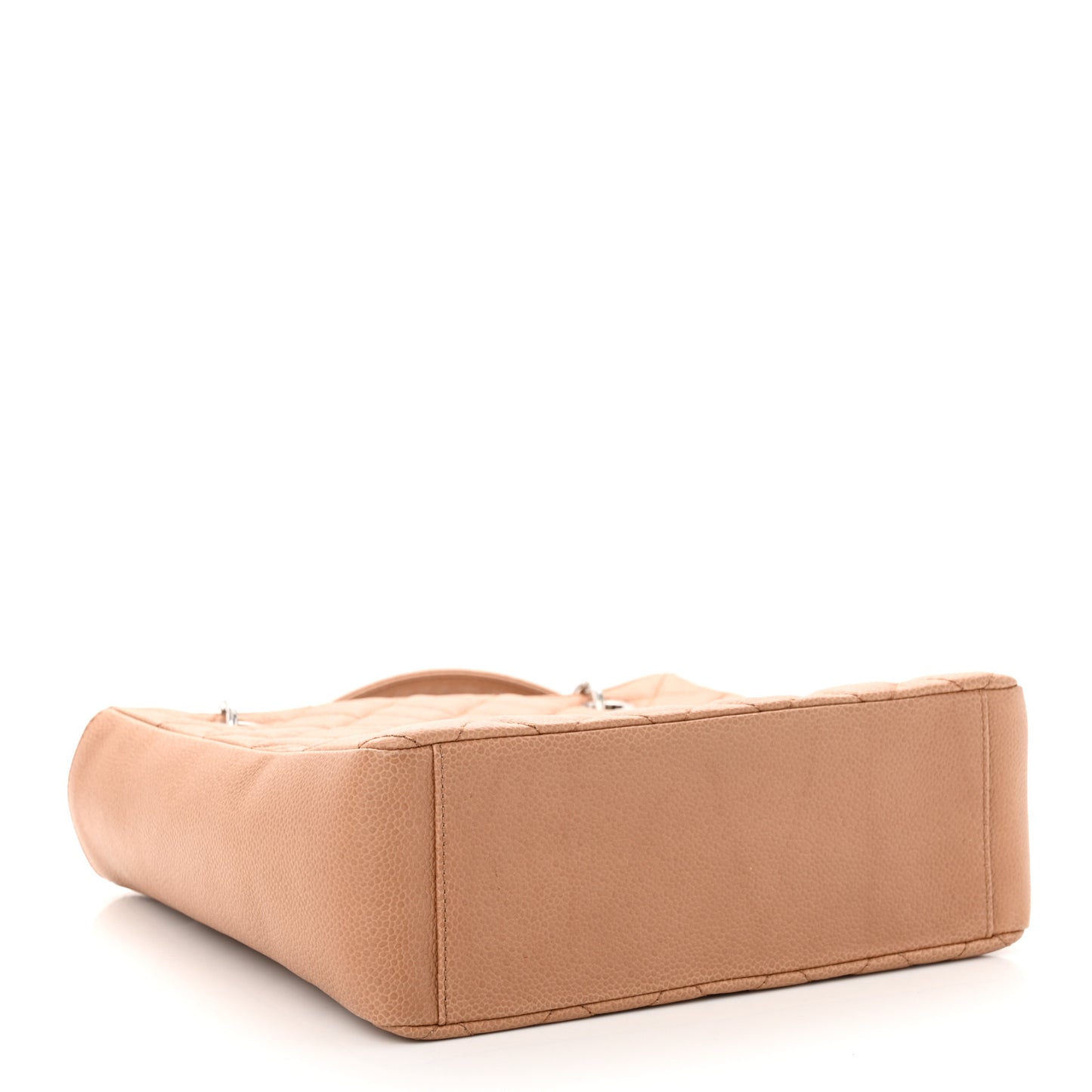 Caviar Quilted Petit Shopping Tote PST Dark Beige