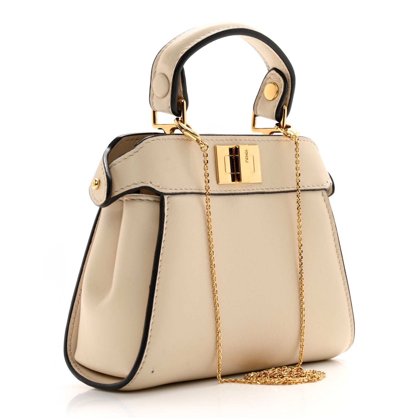 Camellia Nappa Nano Peekaboo Satchel White