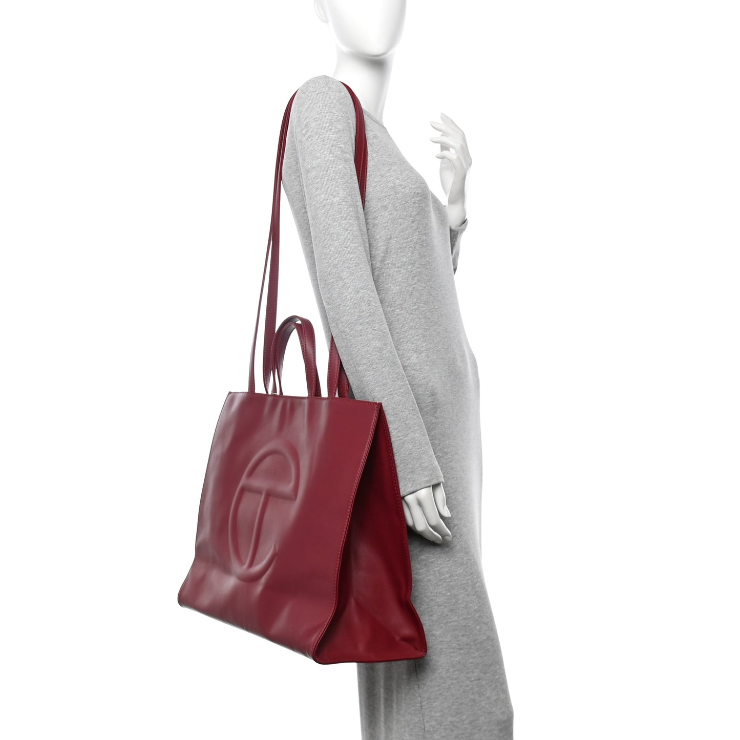 Vegan Leather Large Shopping Bag Oxblood