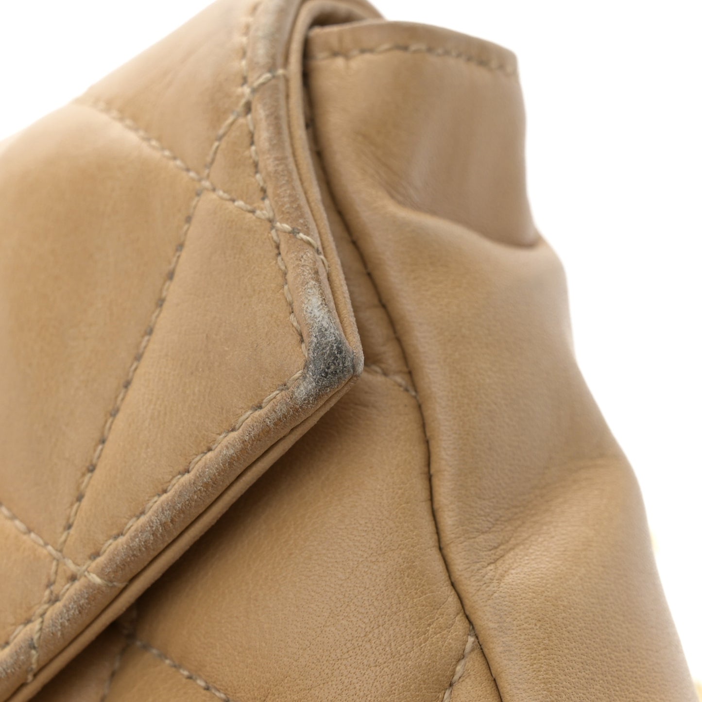 Lambskin Quilted Flap Waist Belt Bag 70 28 Beige