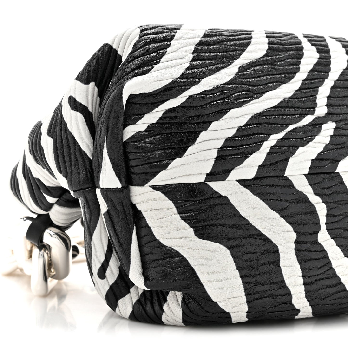 Nappa Zebra Print The Pouch Oversized Clutch White Black