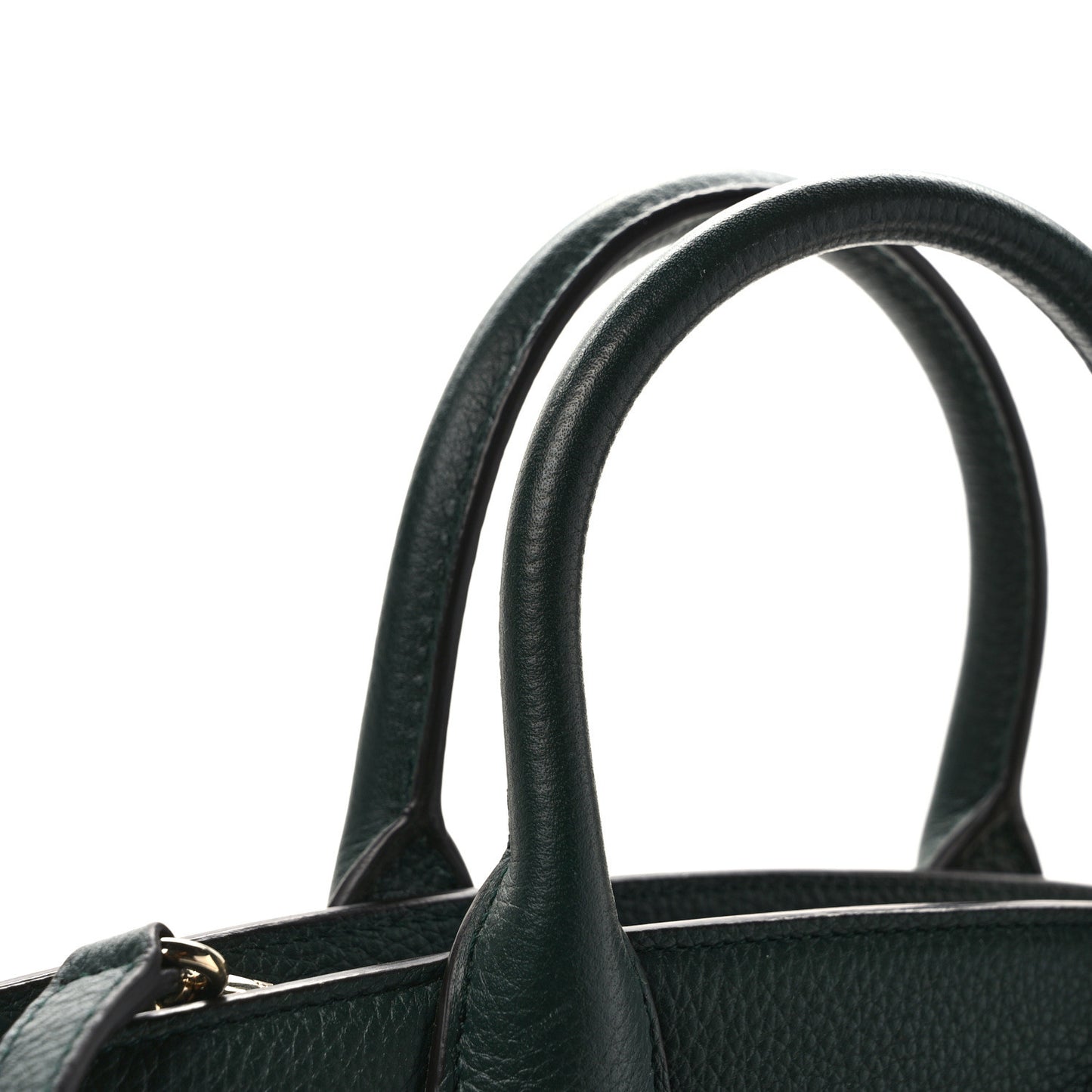 Hammered Calfskin Medium Studio Top Handle Bag Dark Green