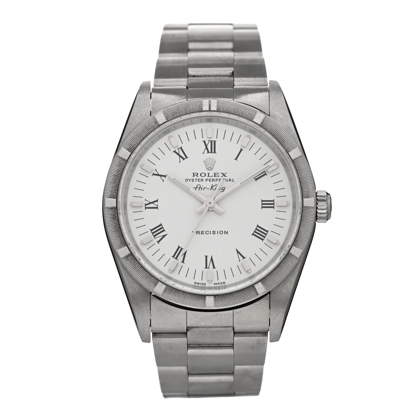 Stainless Steel 34mm Oyster Perpetual Air-King Precision Watch White Roman 14010M