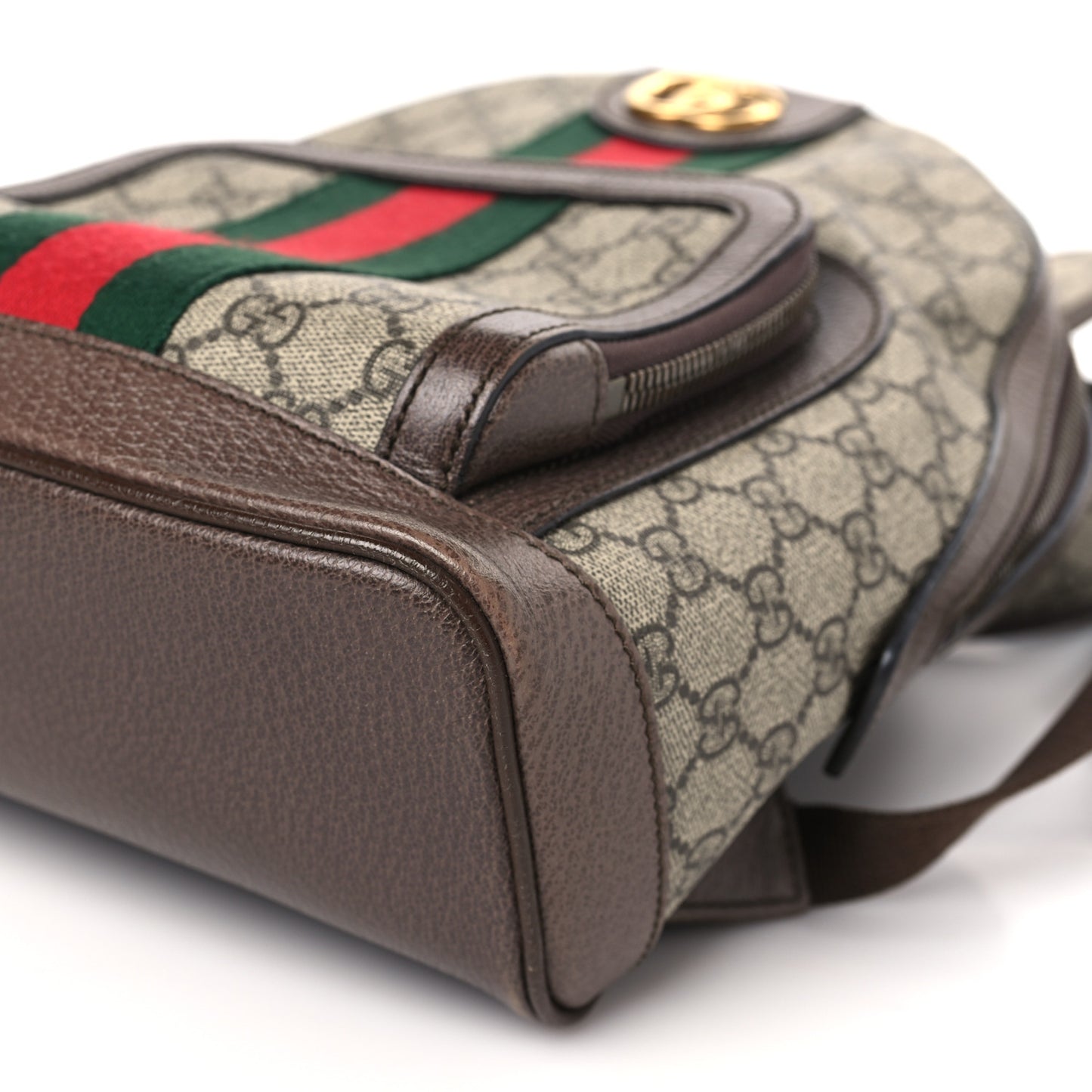 GG Supreme Monogram Calfskin Web Small Ophidia Day Backpack Beige Ebony New Acero
