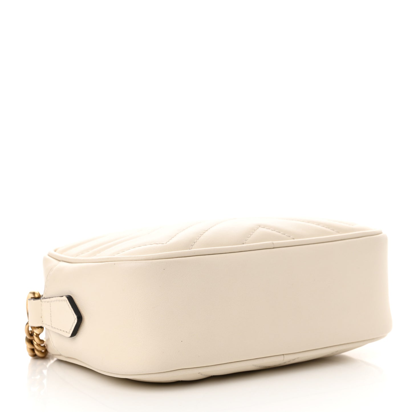 Calfskin Matelasse Mini GG Marmont Chain Shoulder Bag White