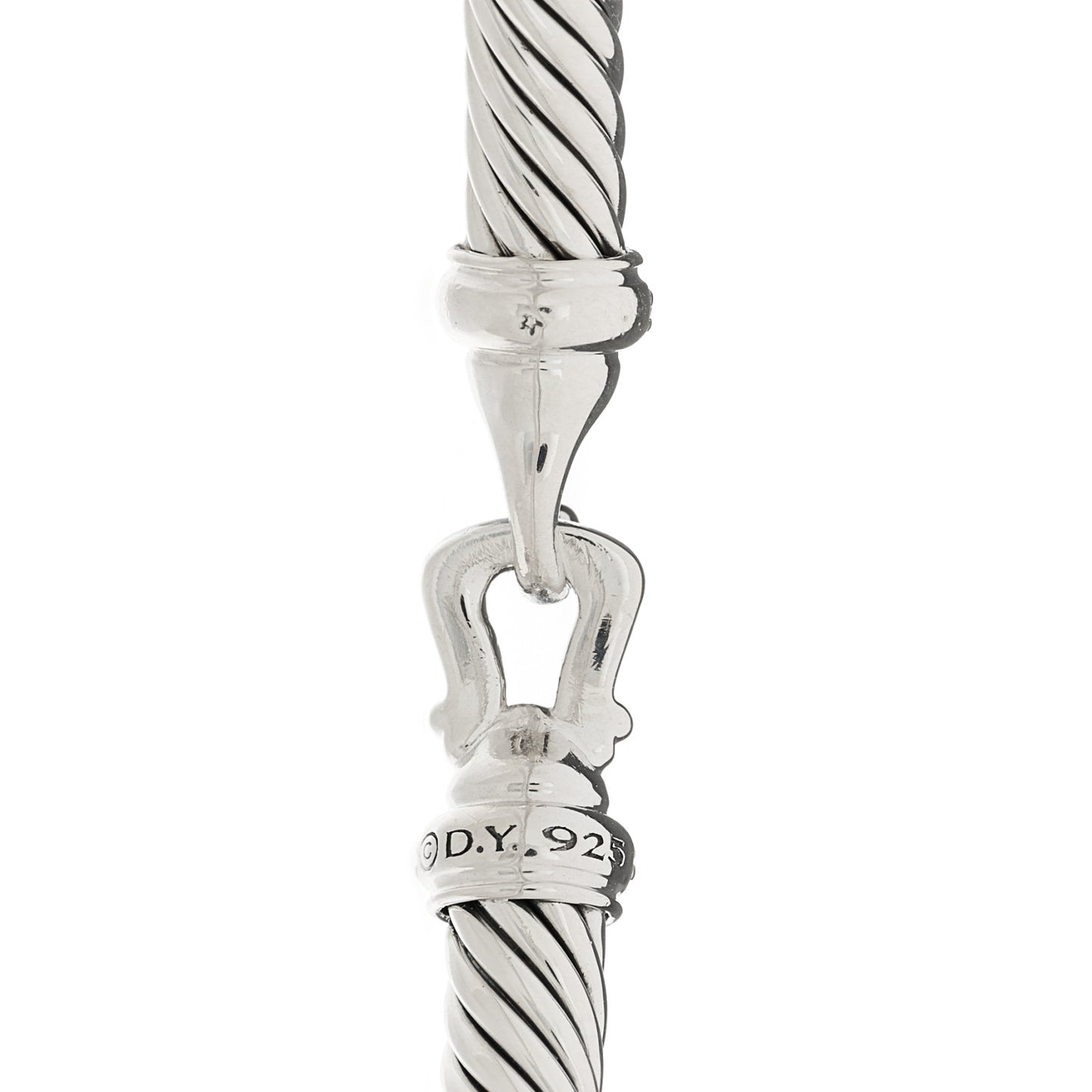 Sterling Silver Diamond 5mm Cable Buckle Bracelet