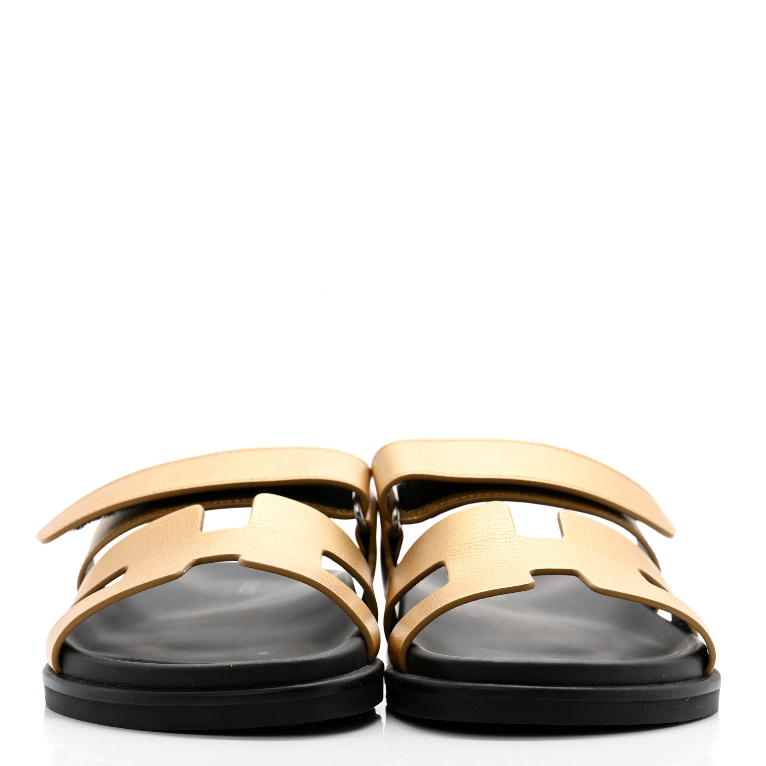 Hermes Metallic Goatskin Womens Chypre Sandals 38 Dore 2 of 11