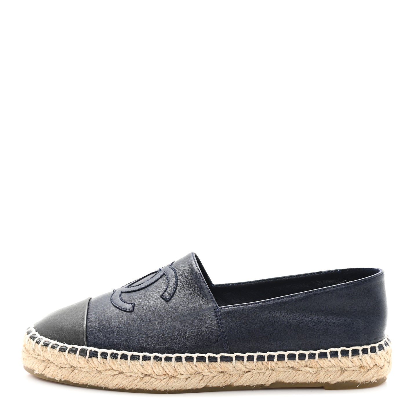 Lambskin CC Espadrilles 37 Navy Blue Gray