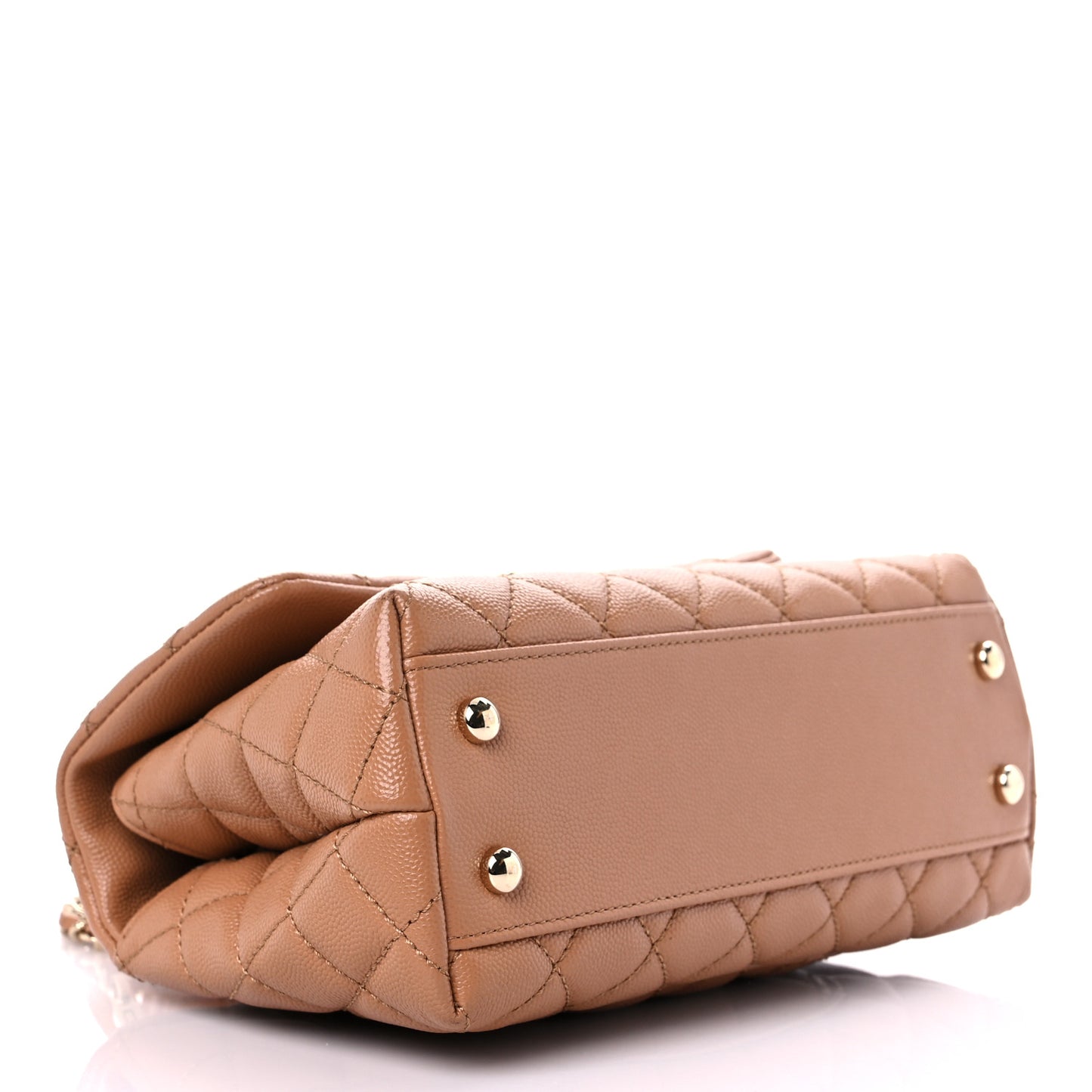 Caviar Quilted Lizard Embossed Mini Coco Handle Flap Brown