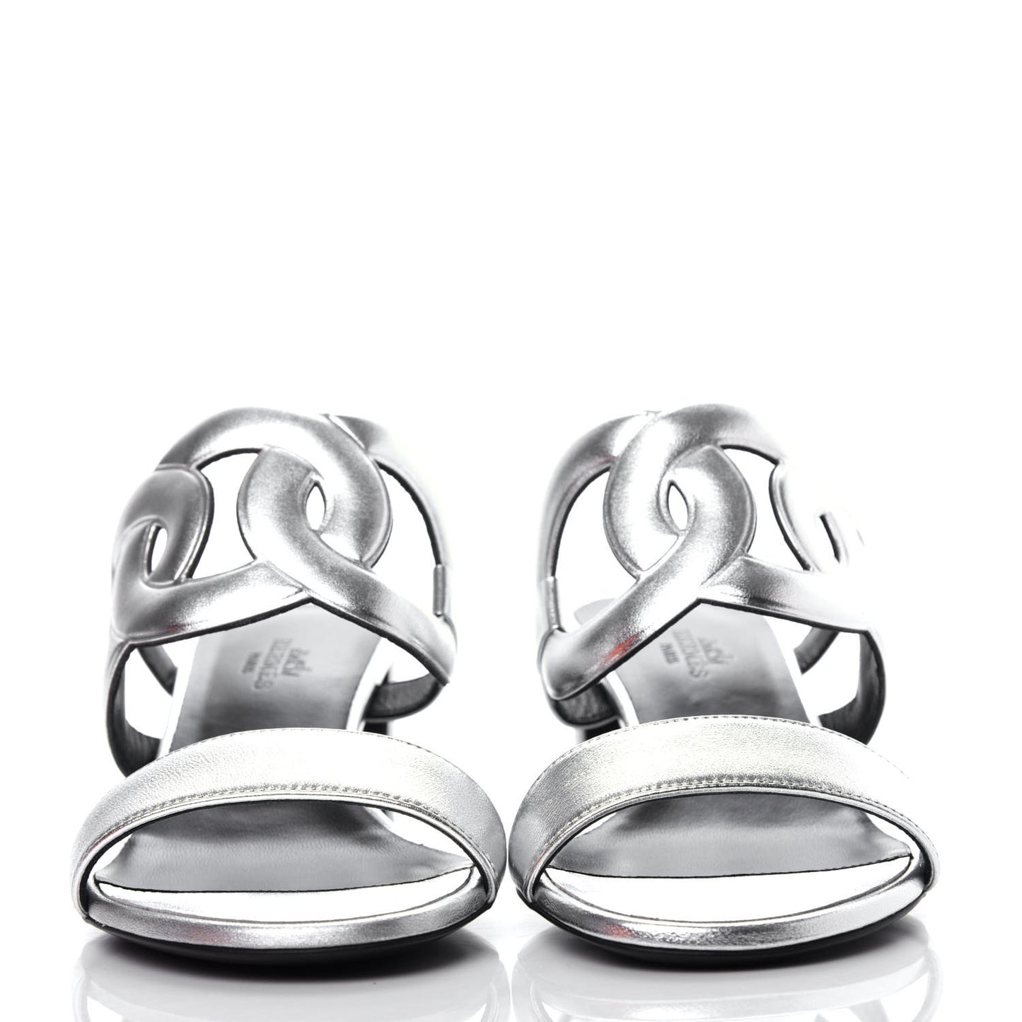 Metallic Nappa Bikini Sandals 37 Argent
