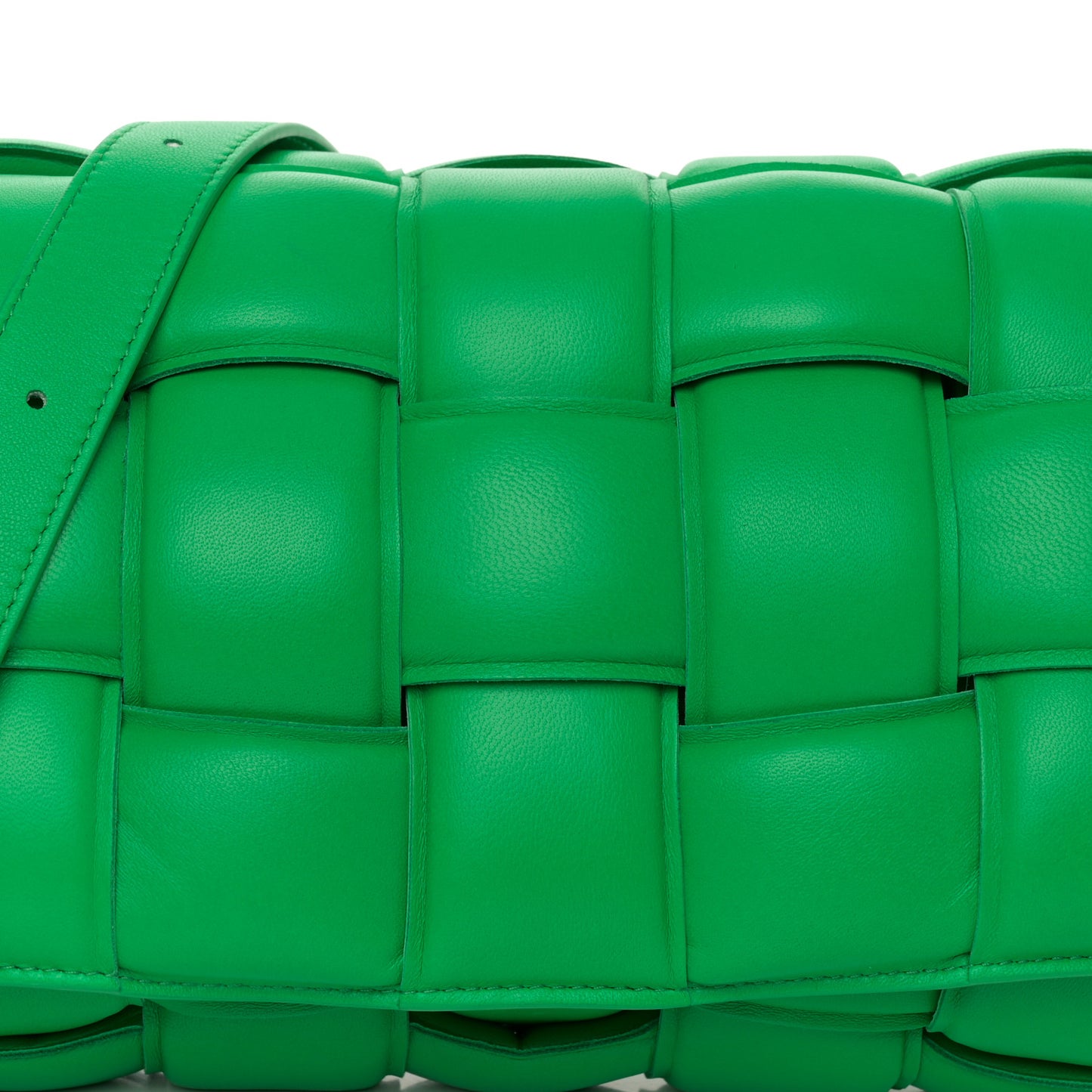 Nappa Maxi Intreccio Padded Cassette Crossbody Bag Parakeet