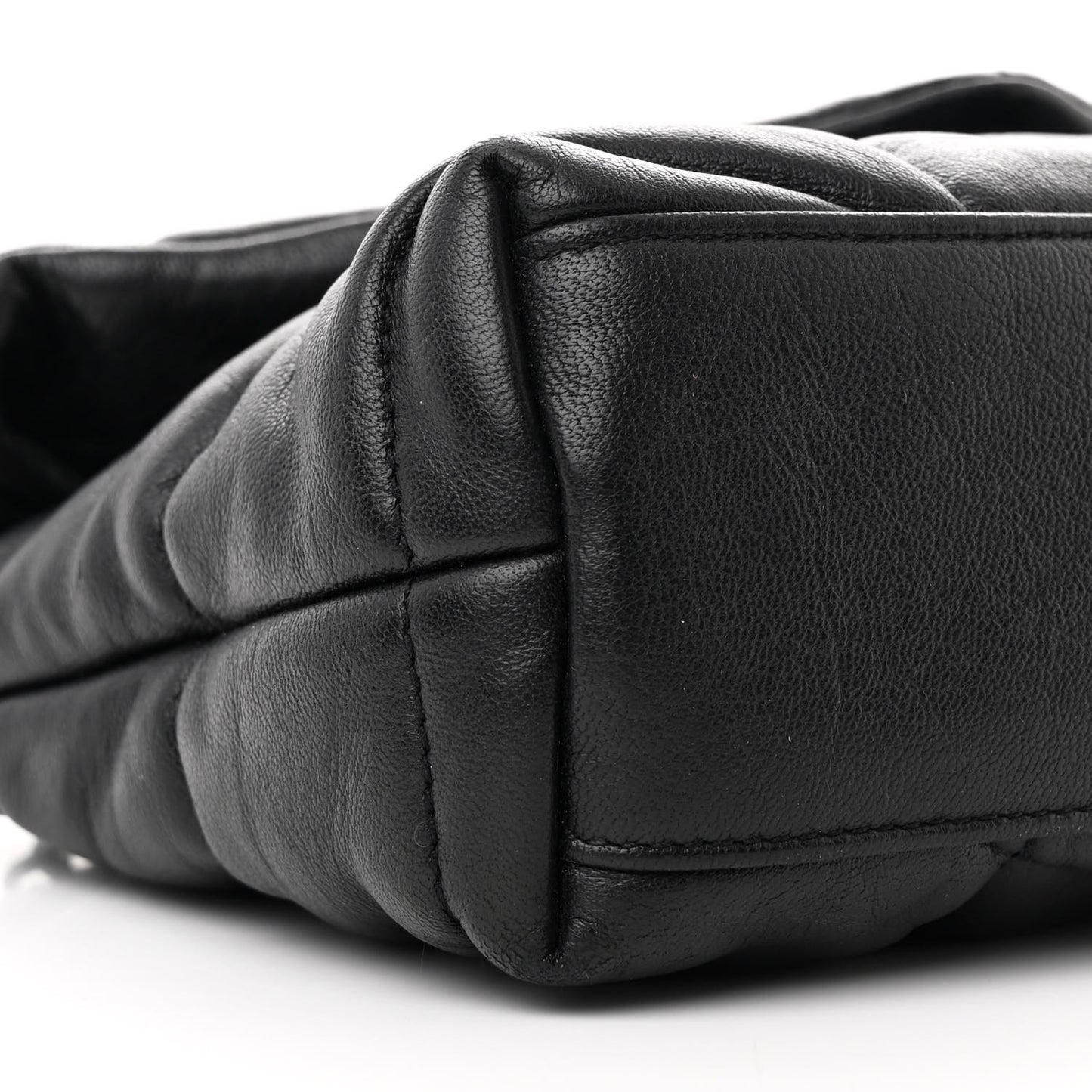 Calfskin Quilted Toy Loulou Puffer Monogram Monochrome Chain Satchel Black