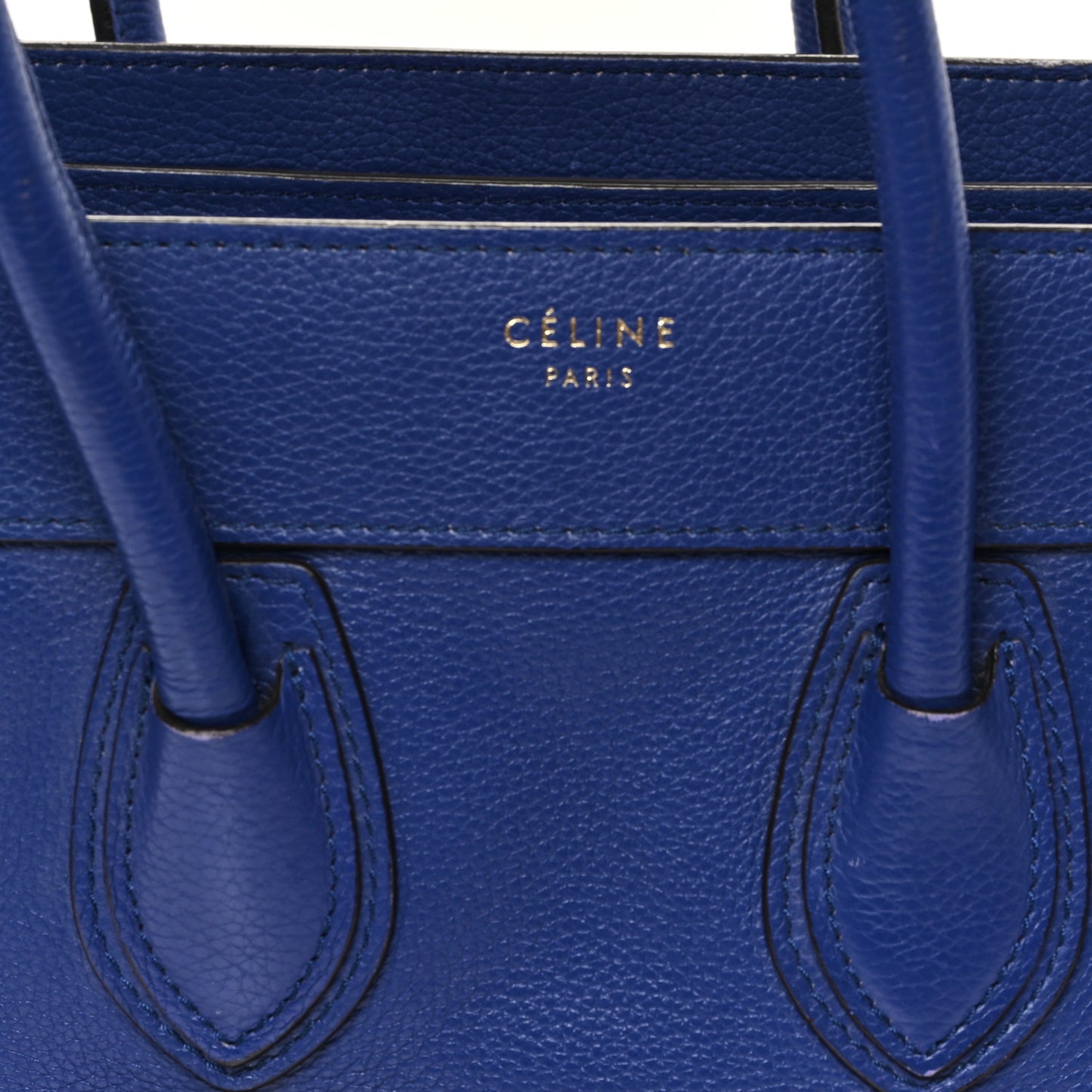 Drummed Calfskin Micro Luggage Indigo