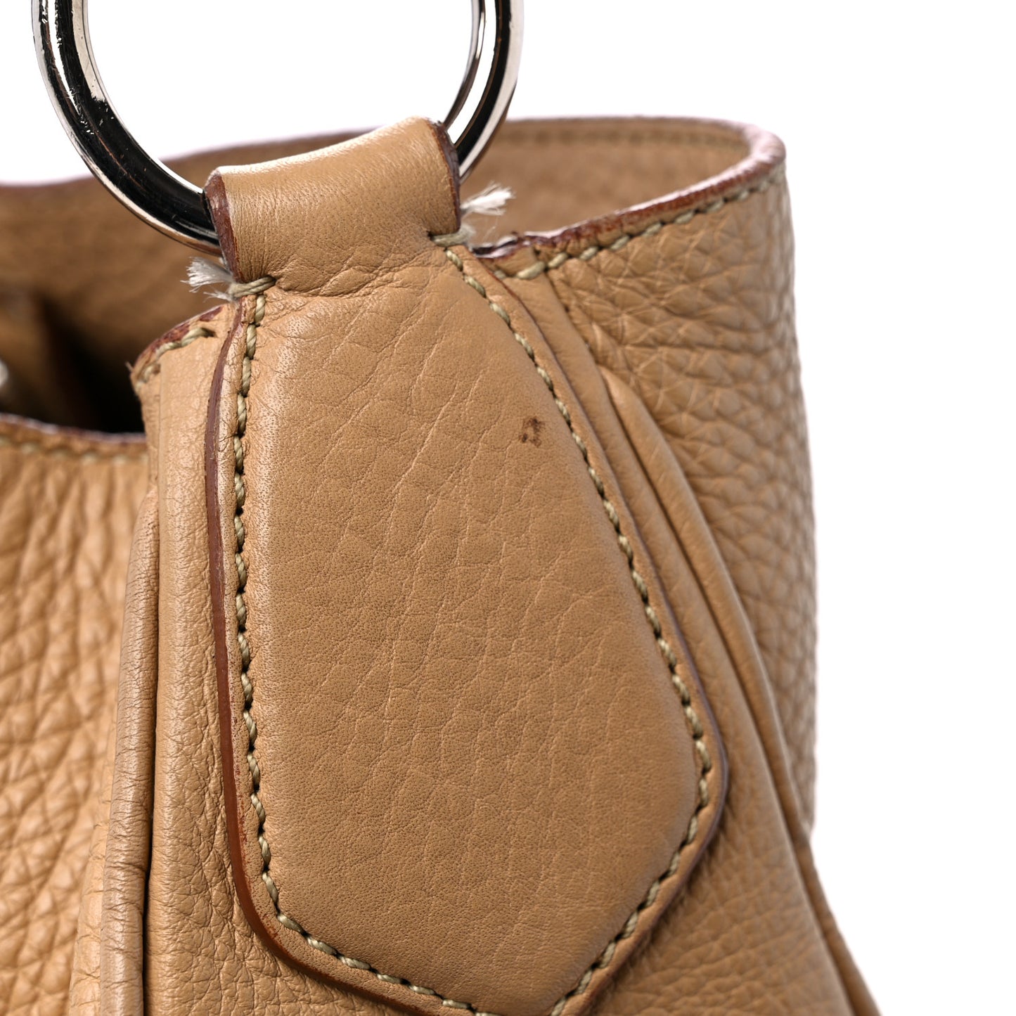 Vitello Daino Buckle Shoulder Bag Sabbia
