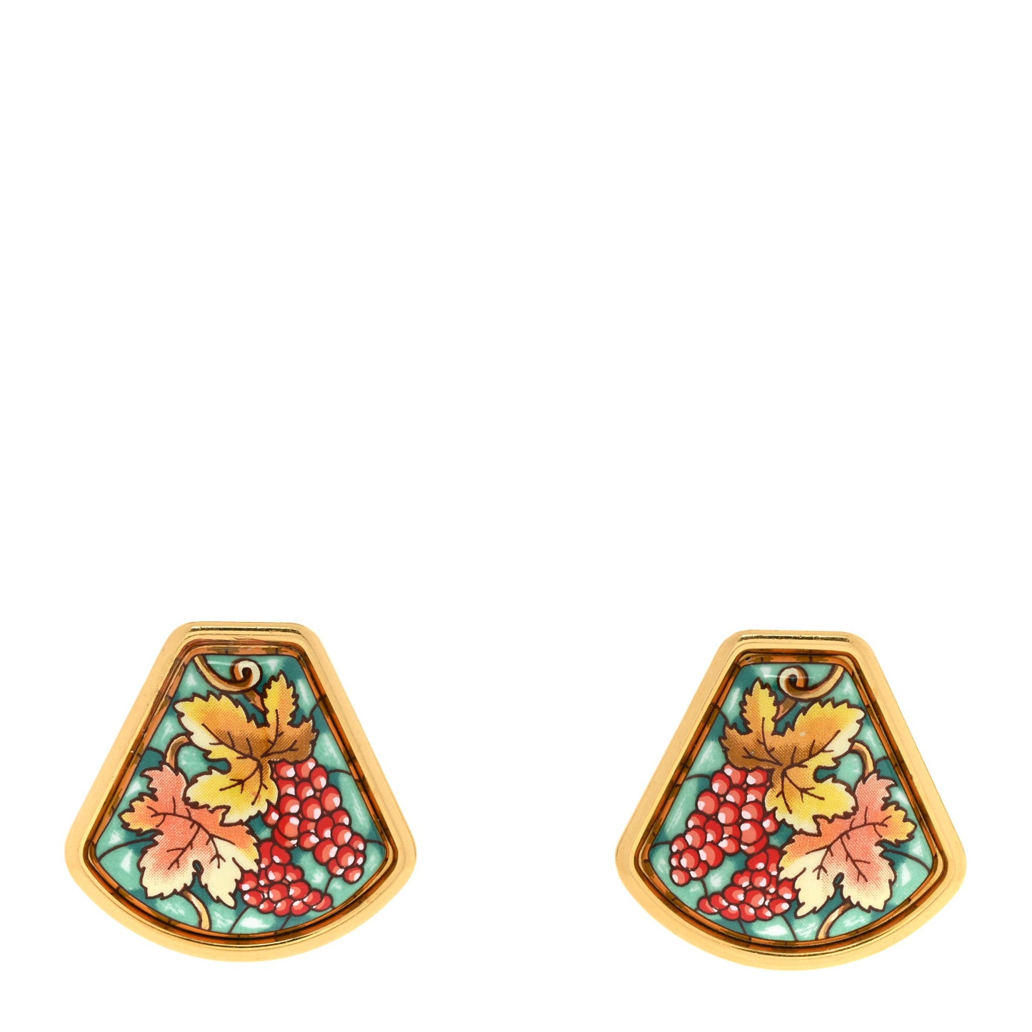 Printed Enamel Clip On Earrings