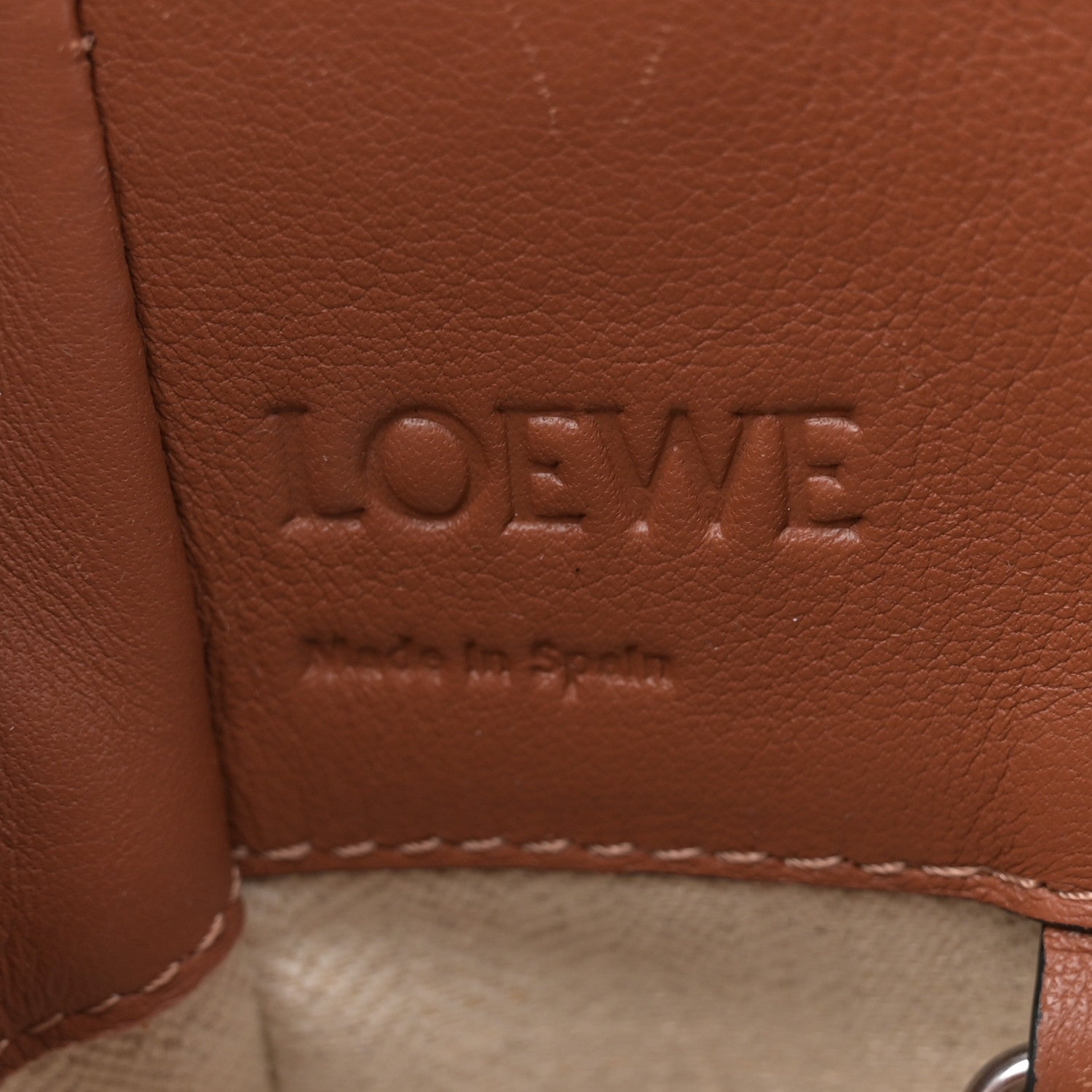 Loewe Calfskin Small Crochet Trim Hammock Shoulder Bag Tan 6 of 10