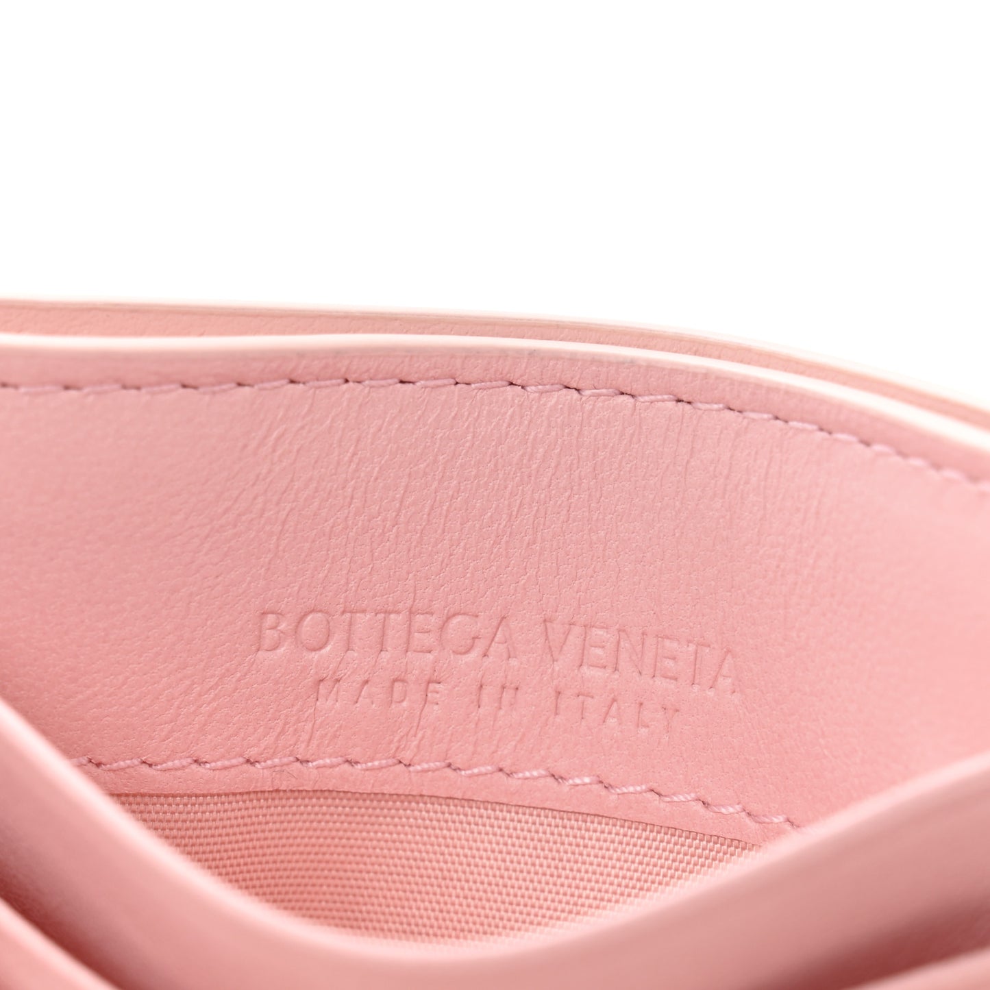 Nappa Intrecciato Card Holder Rose