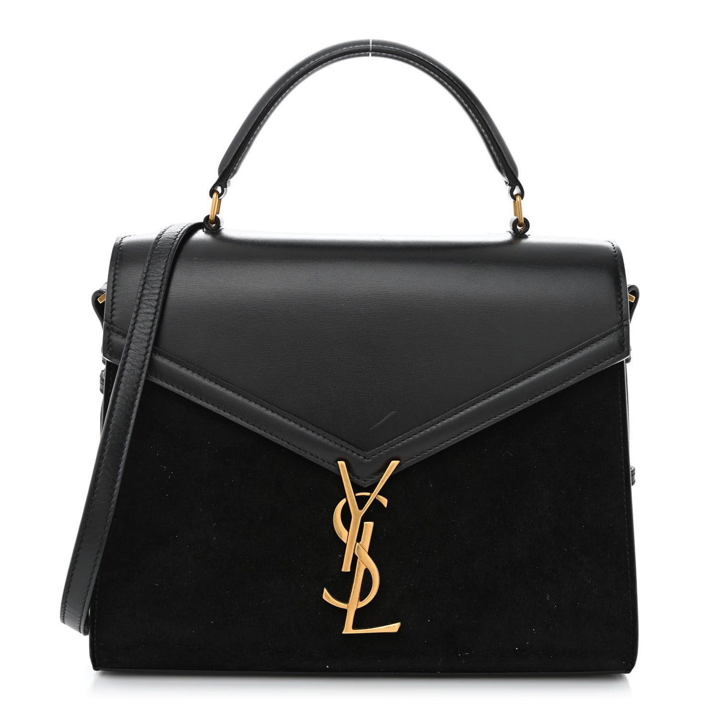 Kid Scamosciato Smooth Calfskin Medium Classic Monogram Cassandra Top Handle Black Rouge Legion