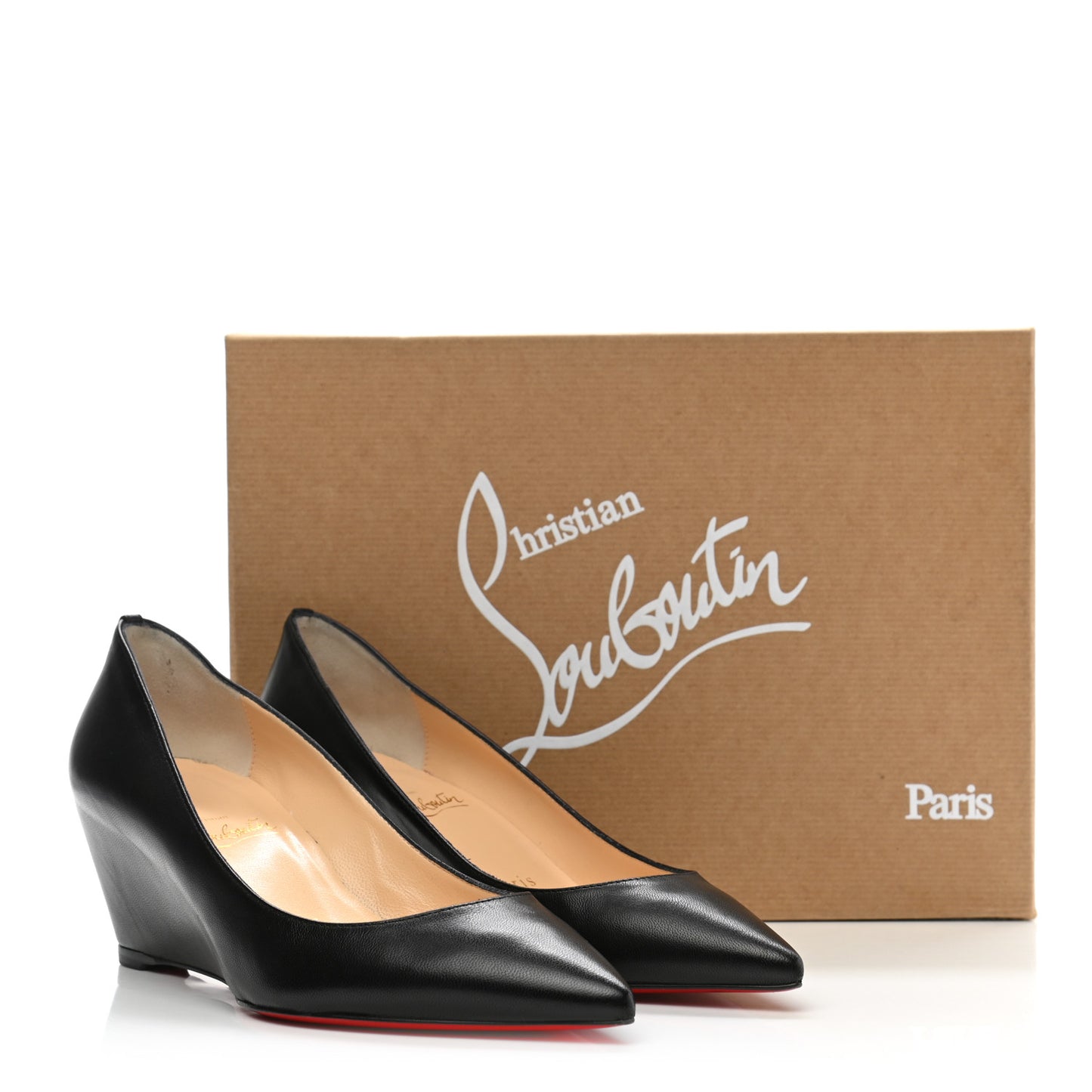 Shiny Nappa Pipina 55 Wedges 35.5 Black