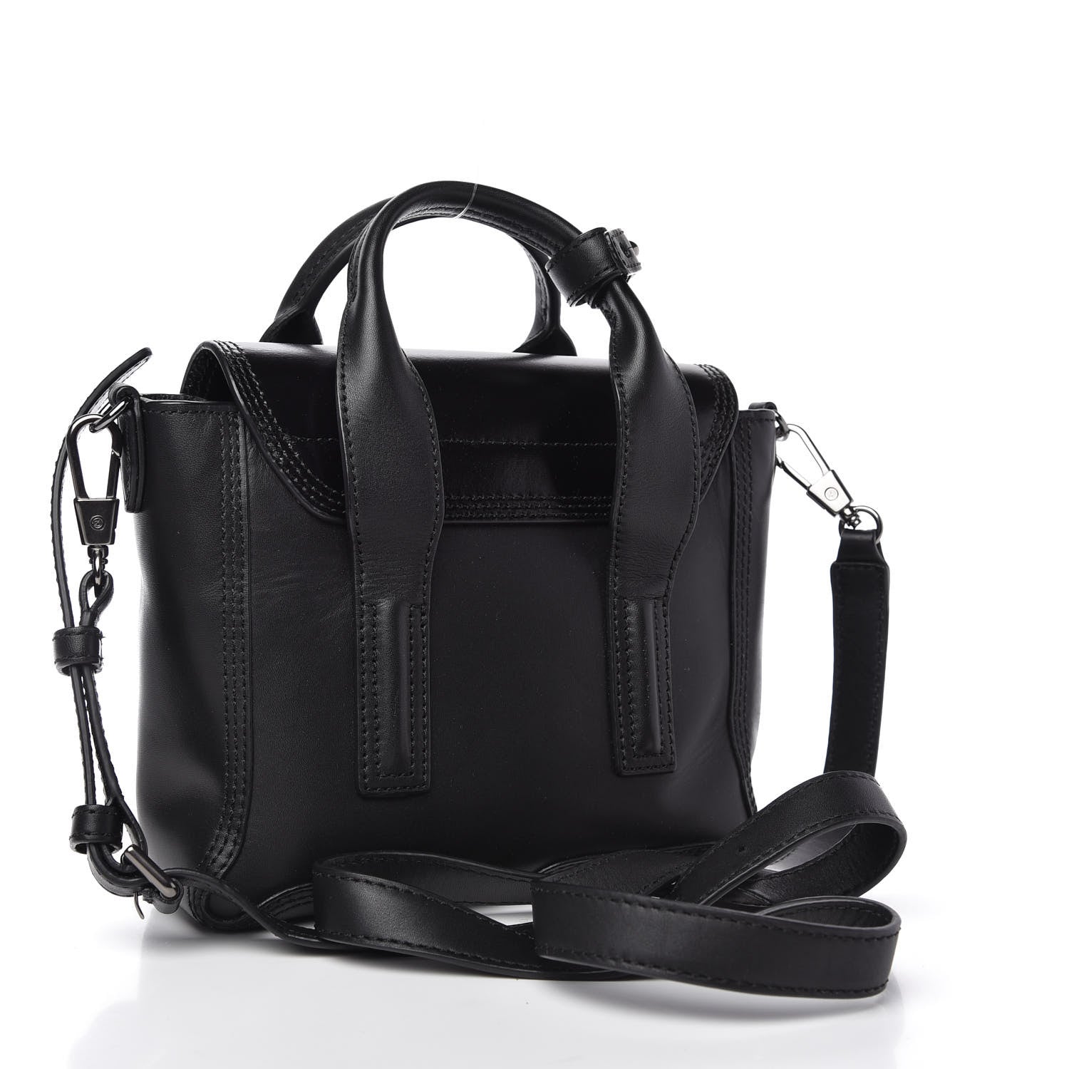 3.1 Phillip Lim Smooth Calfskin Glitter Mini Pashli Satchel Black 3 of 8